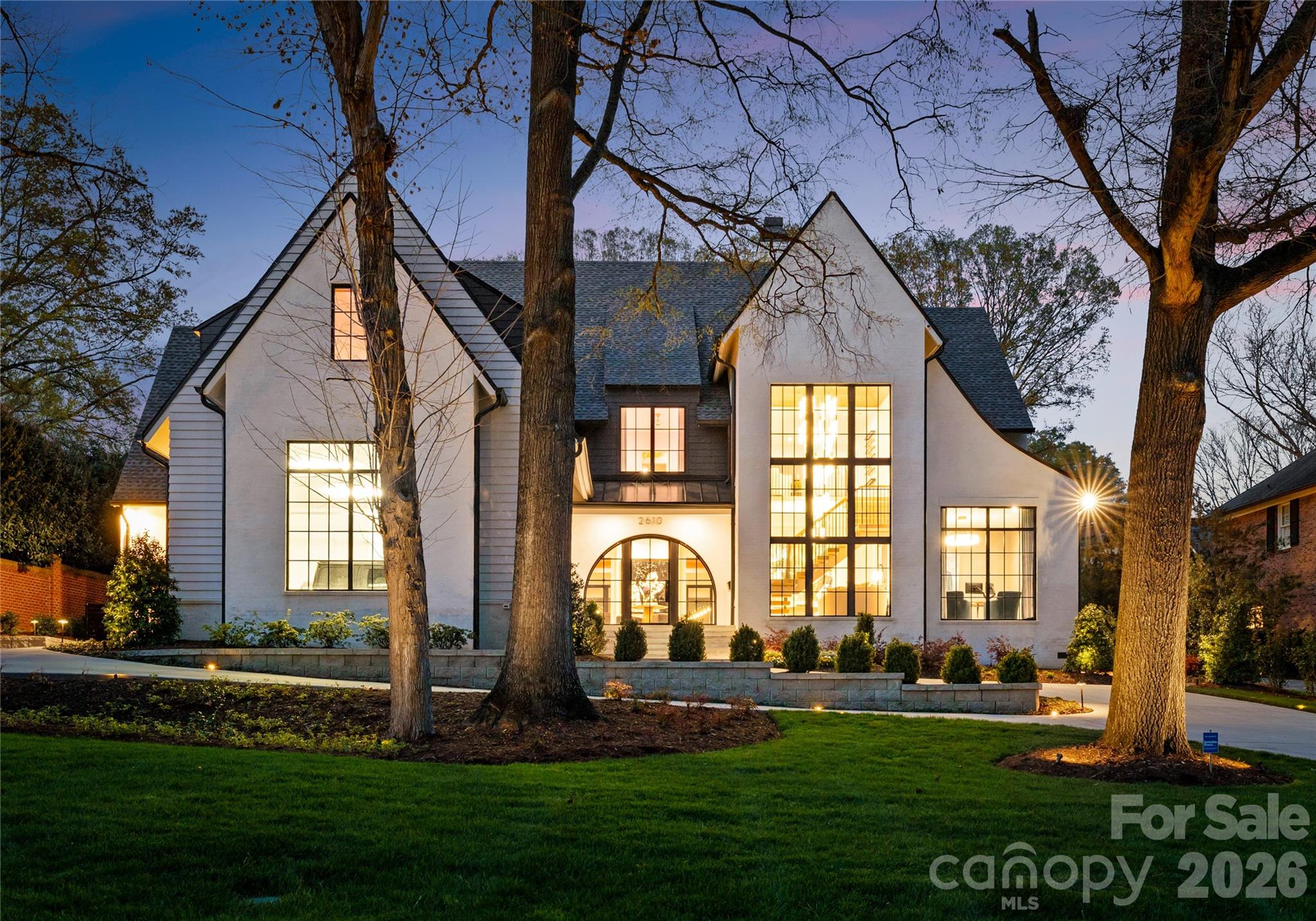 Twlight front view of this incredible home. - 2610 Sedley Road, Charlotte