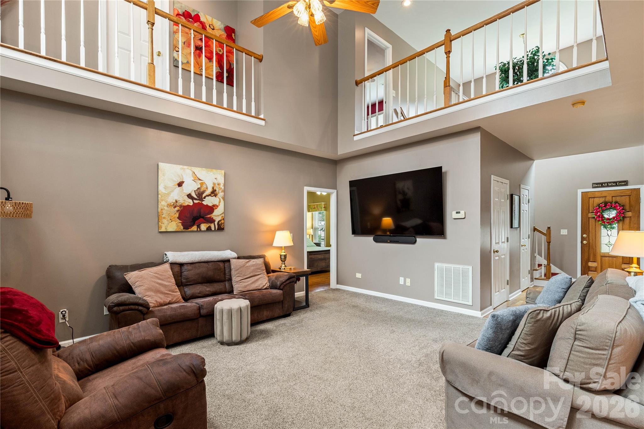 Two-Story Living Room - 901 Clover Park Drive, Clover