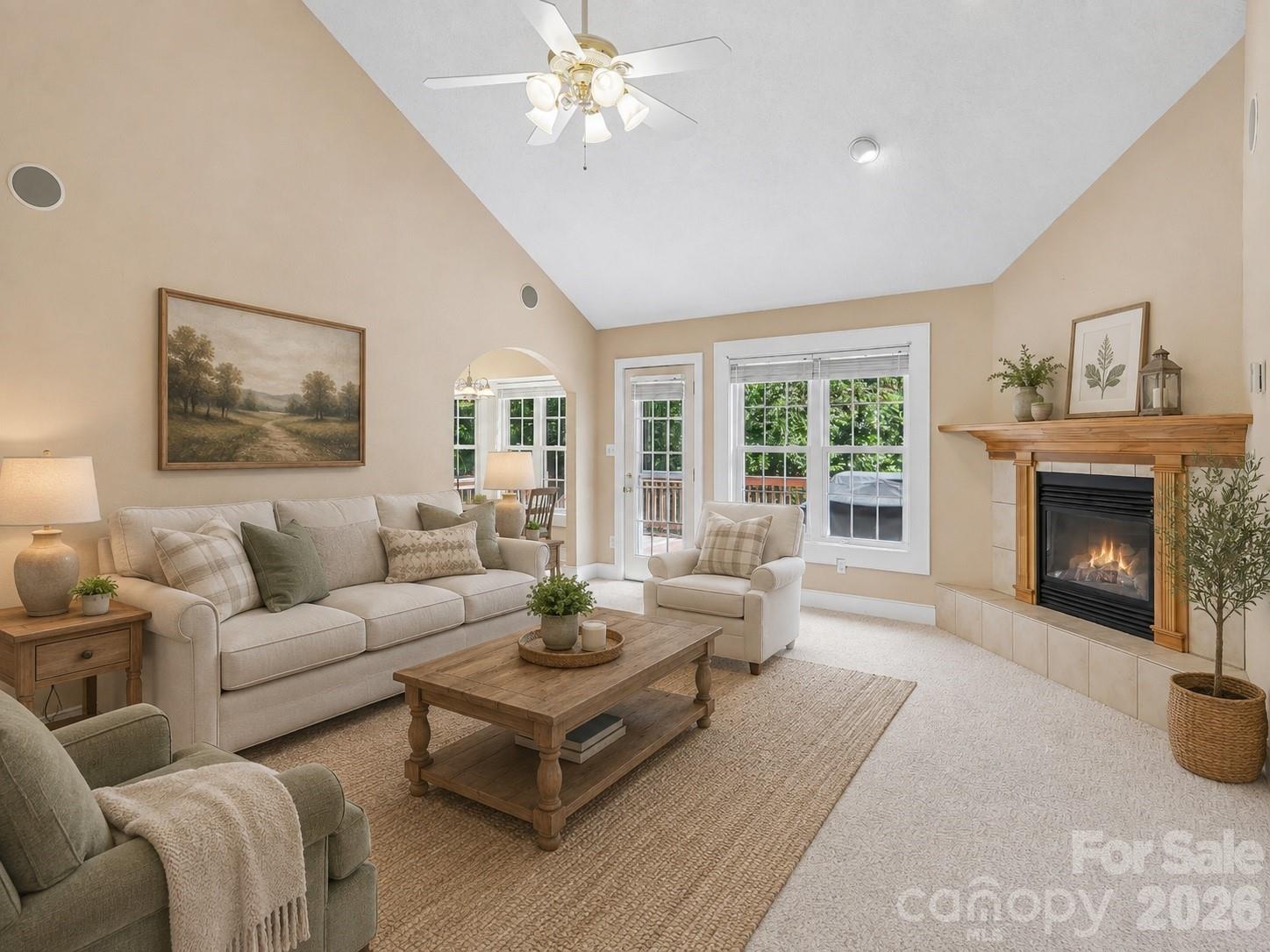 Living Room Virtually Staged - 1414 Kanuga Road, Hendersonville
