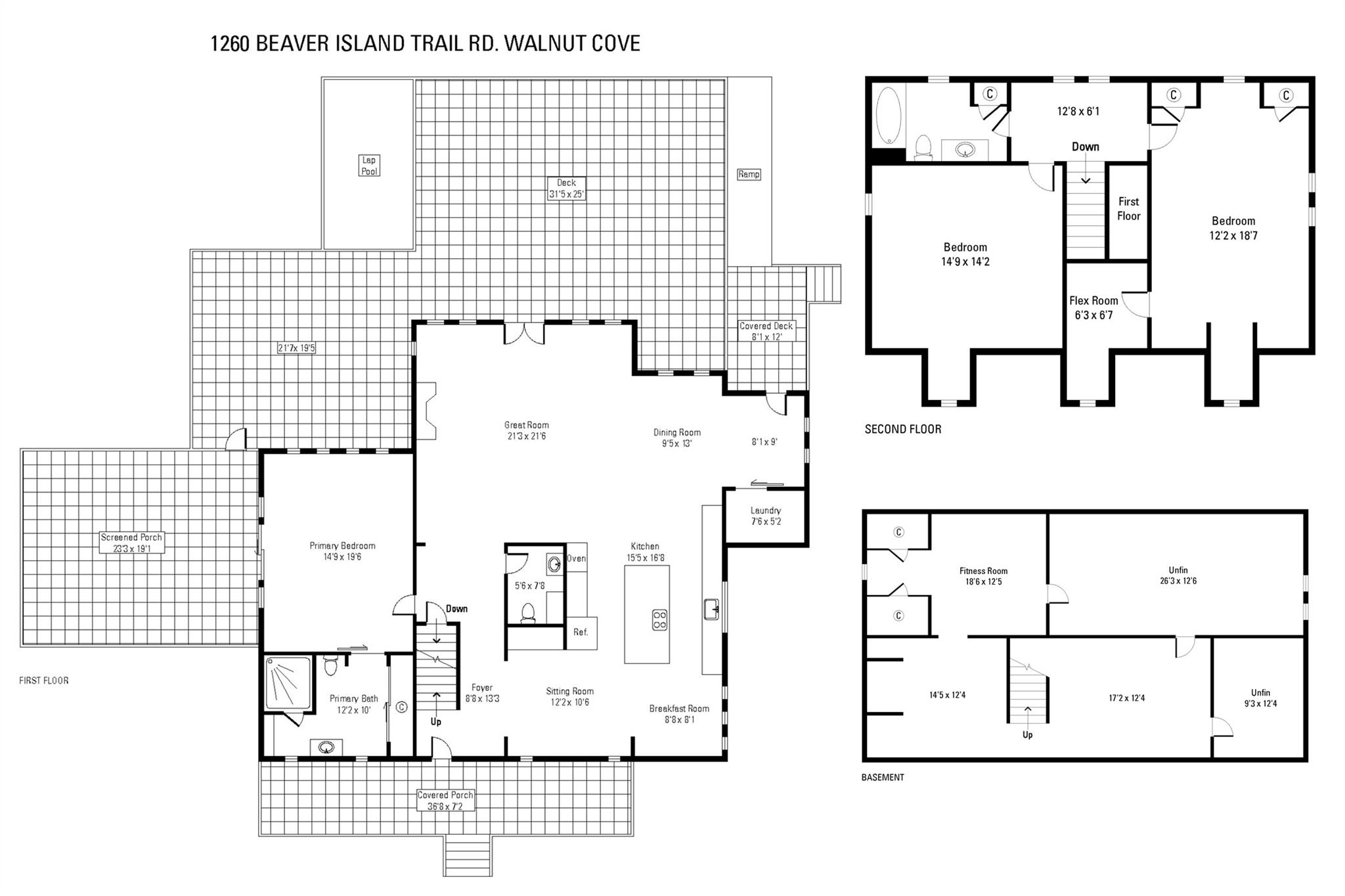 Main house floor plans - 1260 Beaver Island Trail Road, Walnut Cove