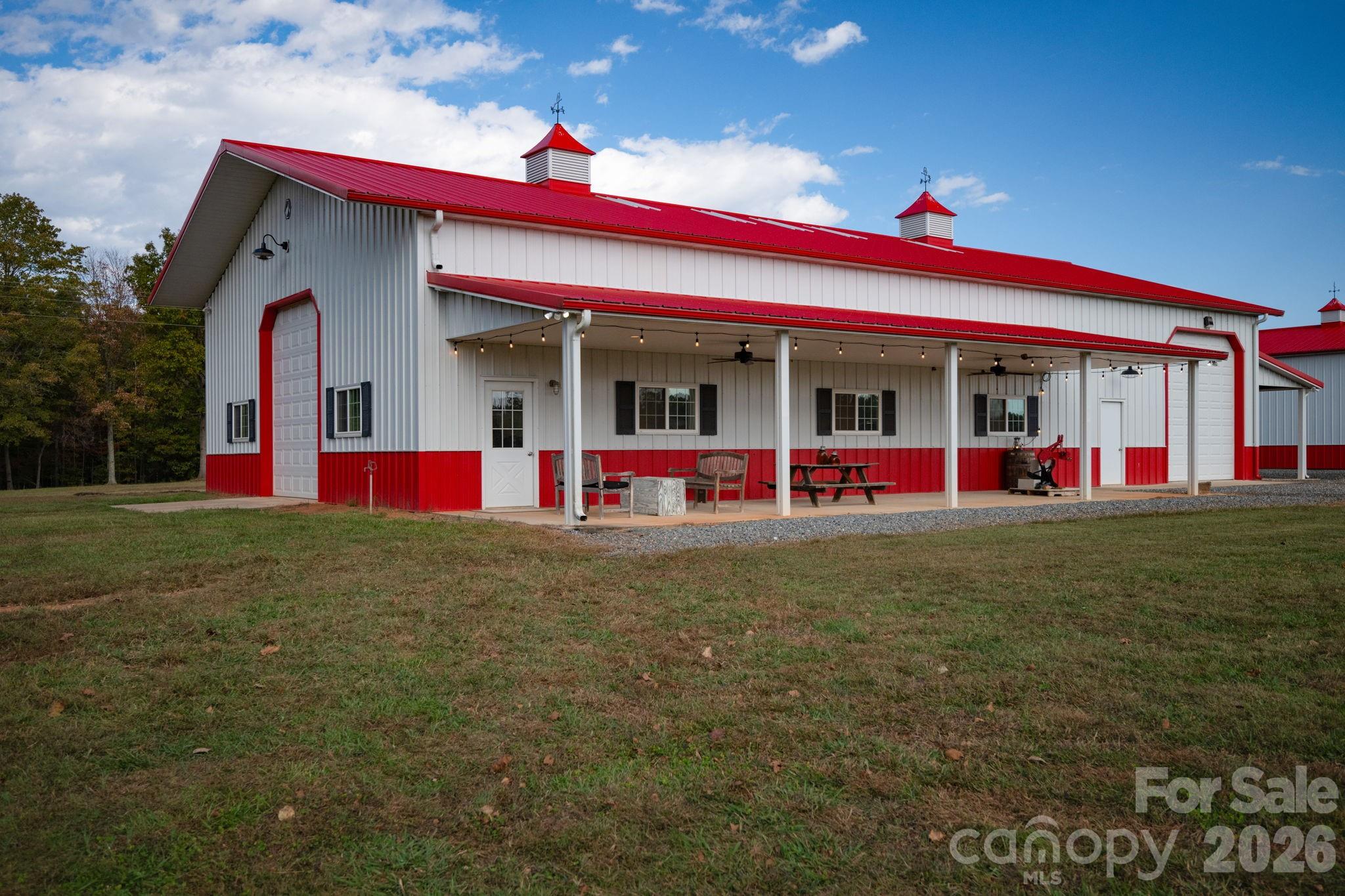 Equipment building w/ covered porches, electricity/water, and outdoor lighting - 1260 Beaver Island Trail Road, Walnut Cove