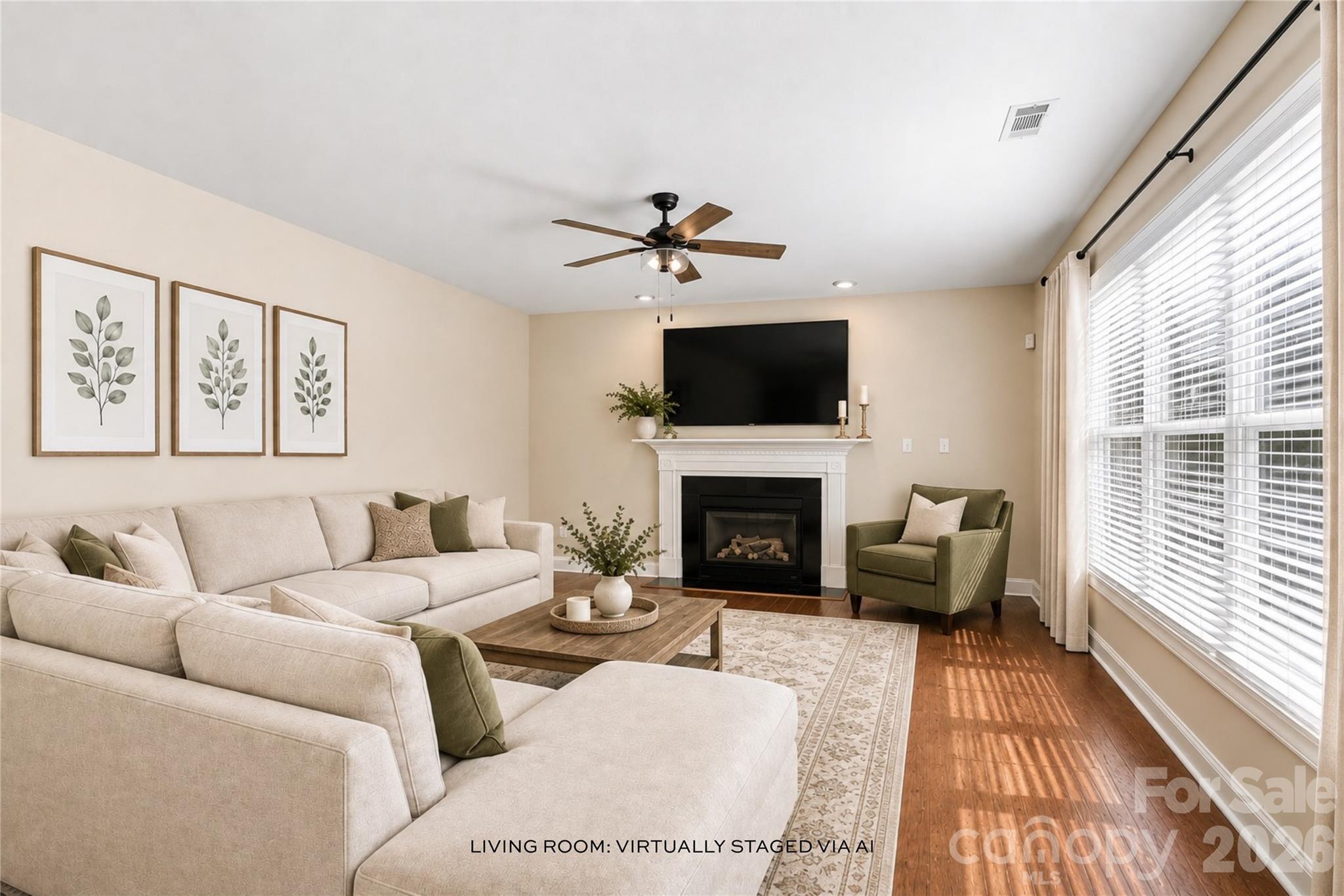 VIRTUALLY STAGED Living Room - 347 Windy Pine Drive, Clover