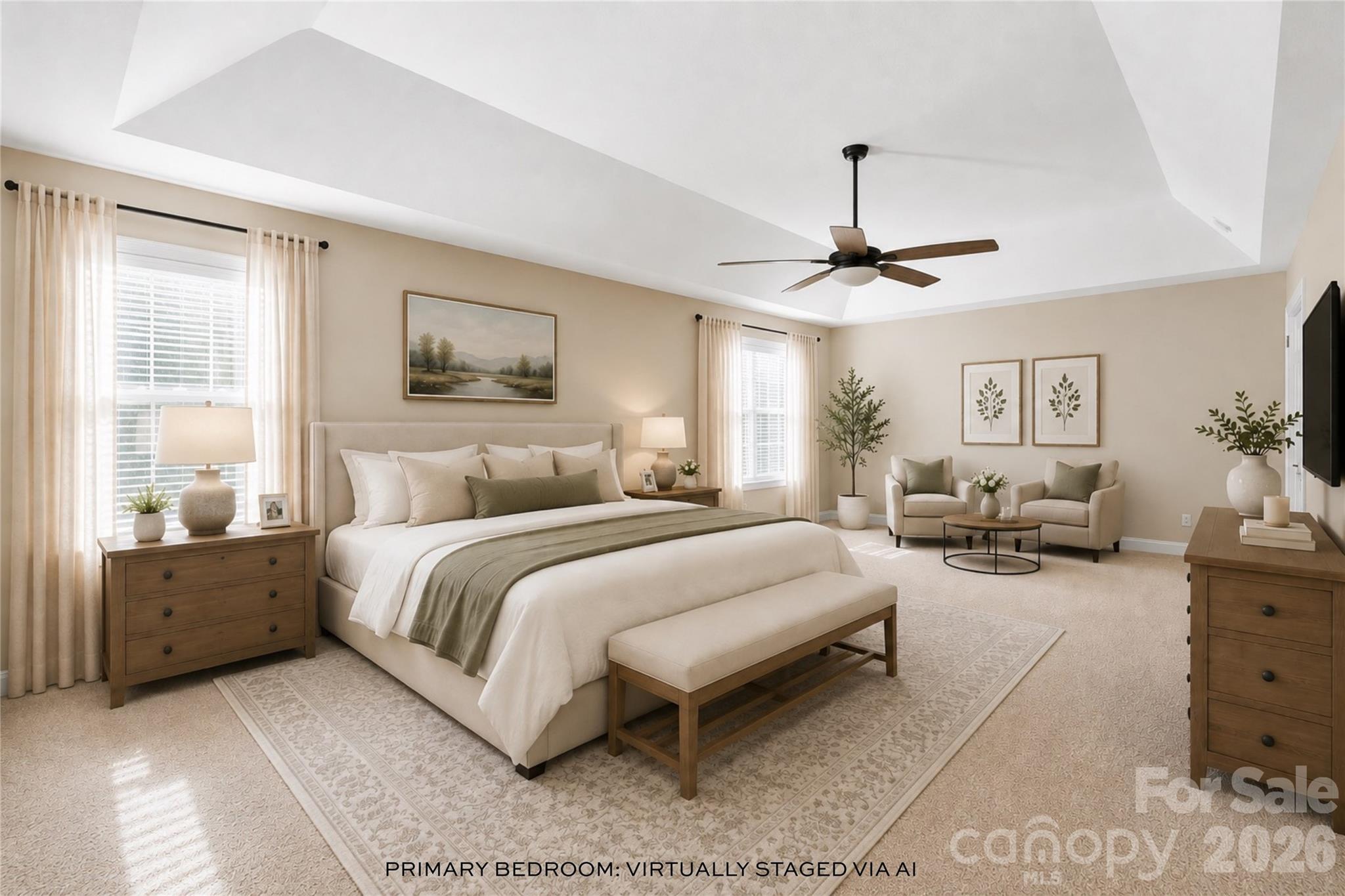 VIRTUALLY STAGED Primary Bedroom - 347 Windy Pine Drive, Clover