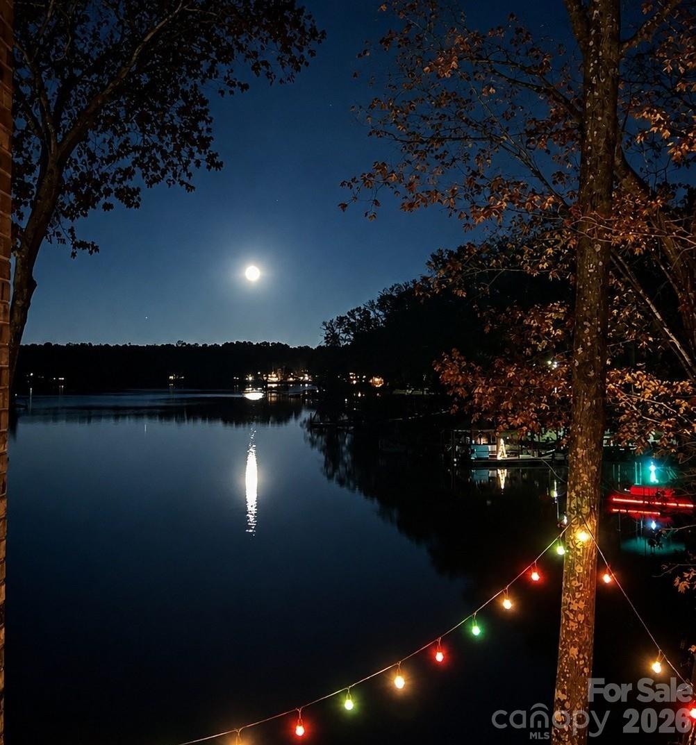 Moon rising over lake - 1075 Lakefront Woods Drive, Belmont