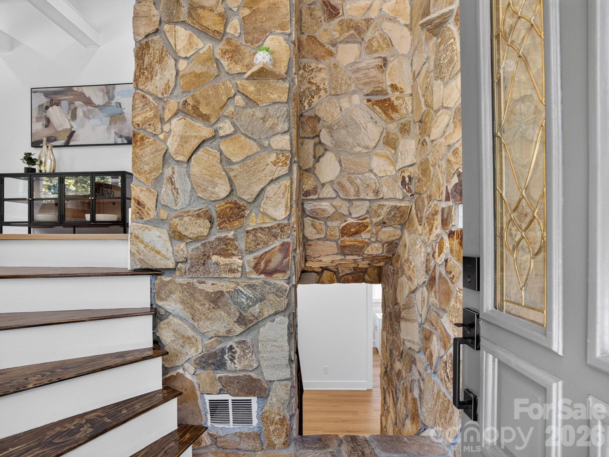 Statement Stonework In the Entry - 2532 Sam Newell Road, Matthews