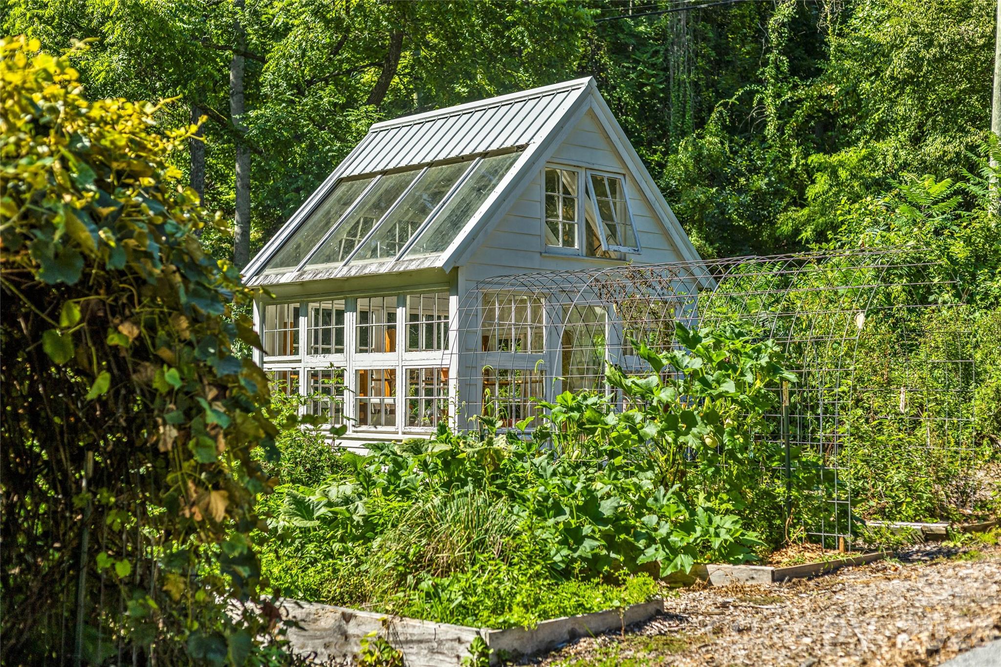 Greenhouse nestled in the gardens - 820 Merrills Cove Road, Asheville