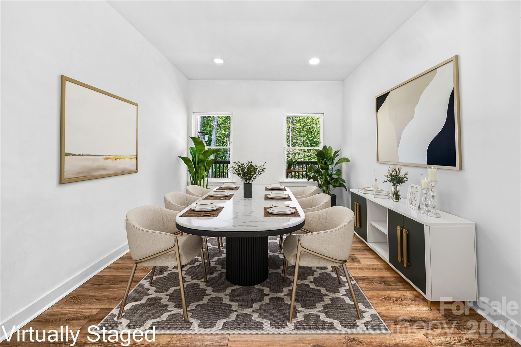 Virtually staged dining room - 820 Merrills Cove Road, Asheville