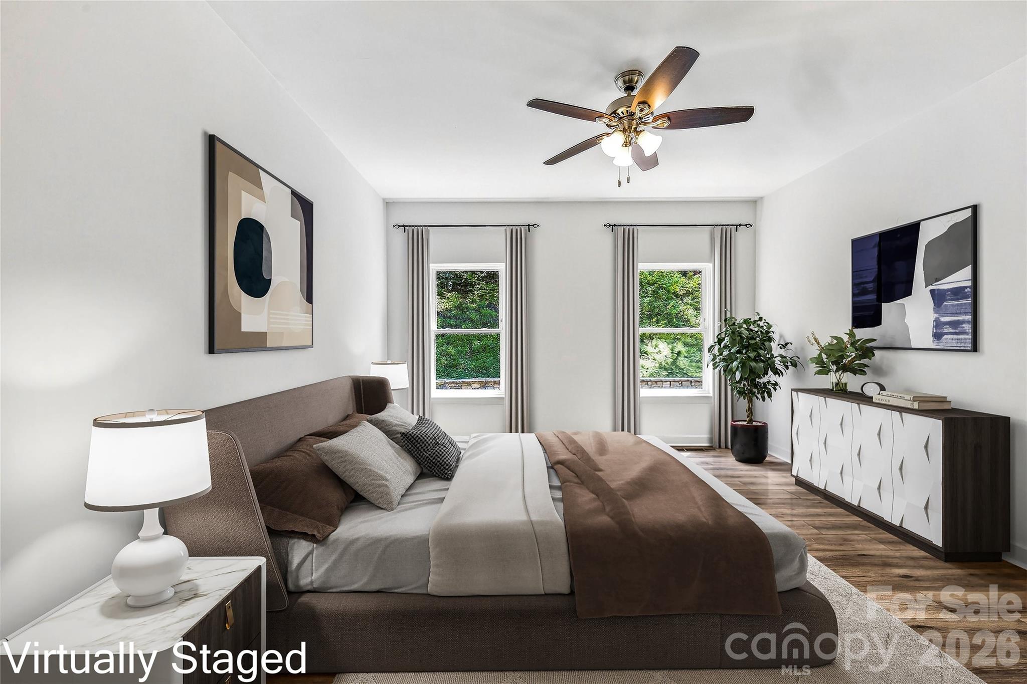 Primary bedroom with natural light - 820 Merrills Cove Road, Asheville