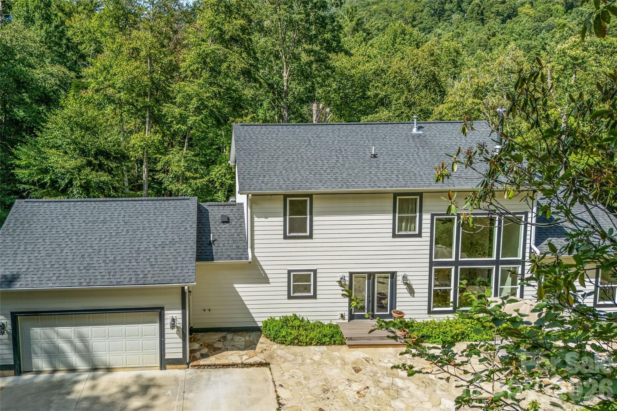 Aerial view of home and grounds - 820 Merrills Cove Road, Asheville
