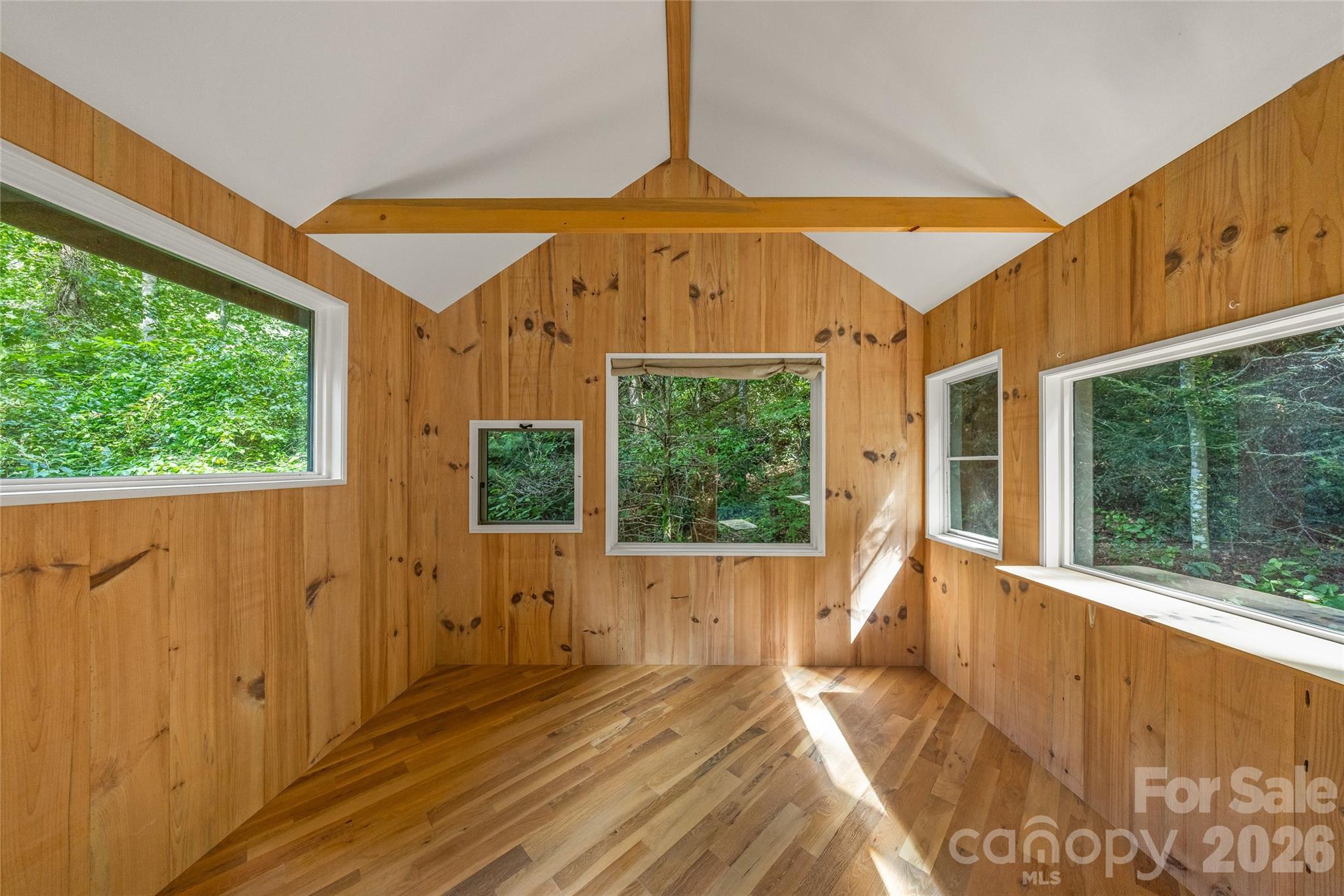 Finished interior of woodland retreat - 820 Merrills Cove Road, Asheville
