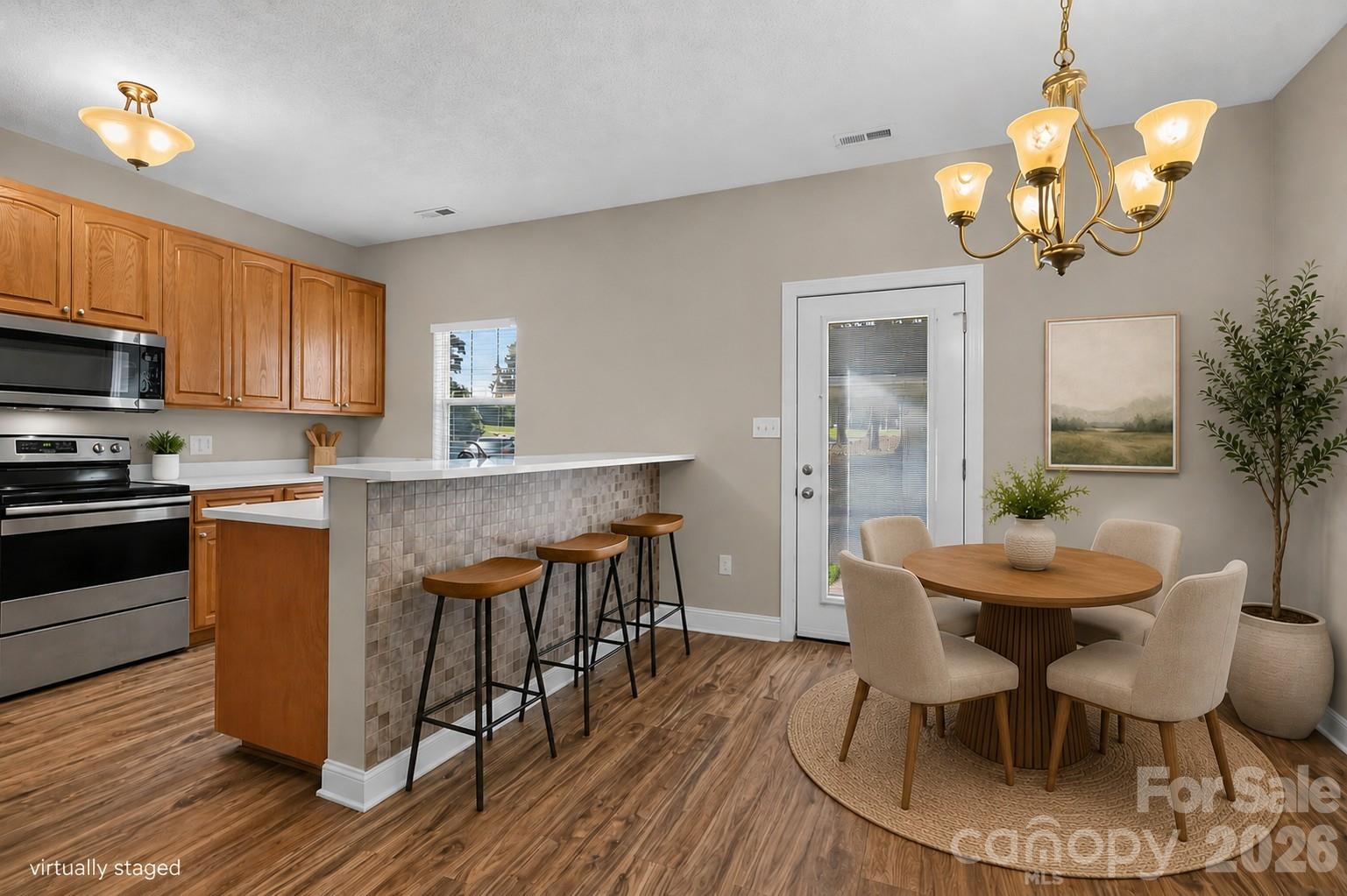 Virtually Staged Dining Area - 105 Putter Place, Mooresville