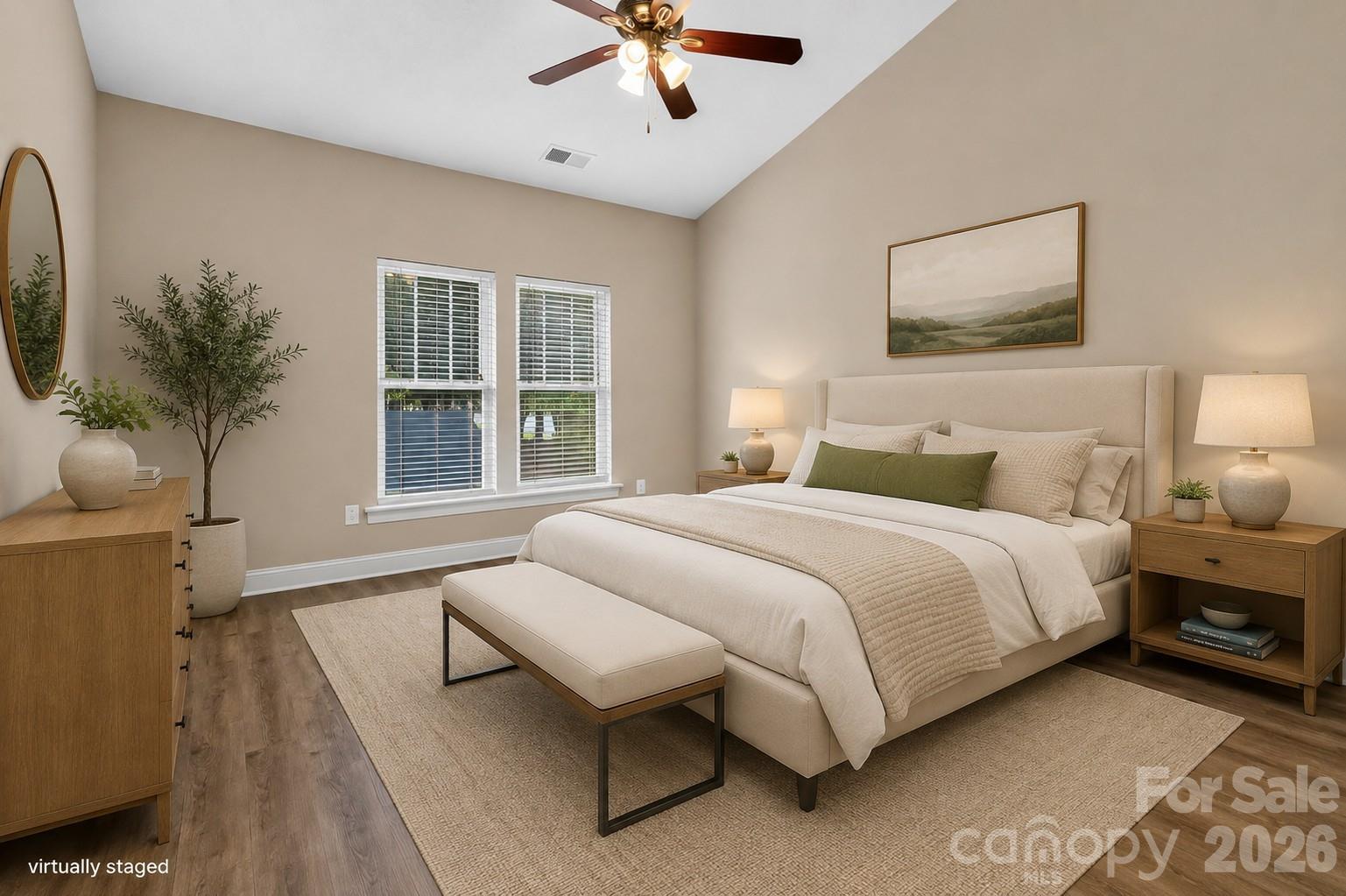 Virtually Staged Primary Bedroom - 105 Putter Place, Mooresville