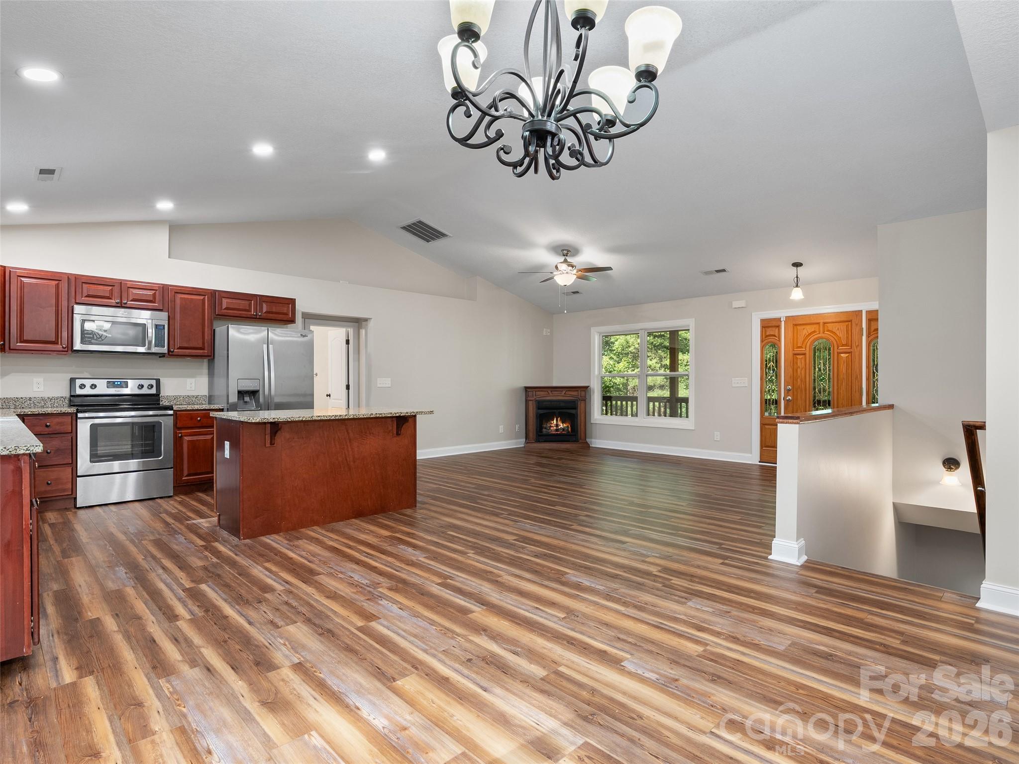 Large Dining Area Open to Kitchen and Living Room - 11 Tahchee Trail, Fletcher