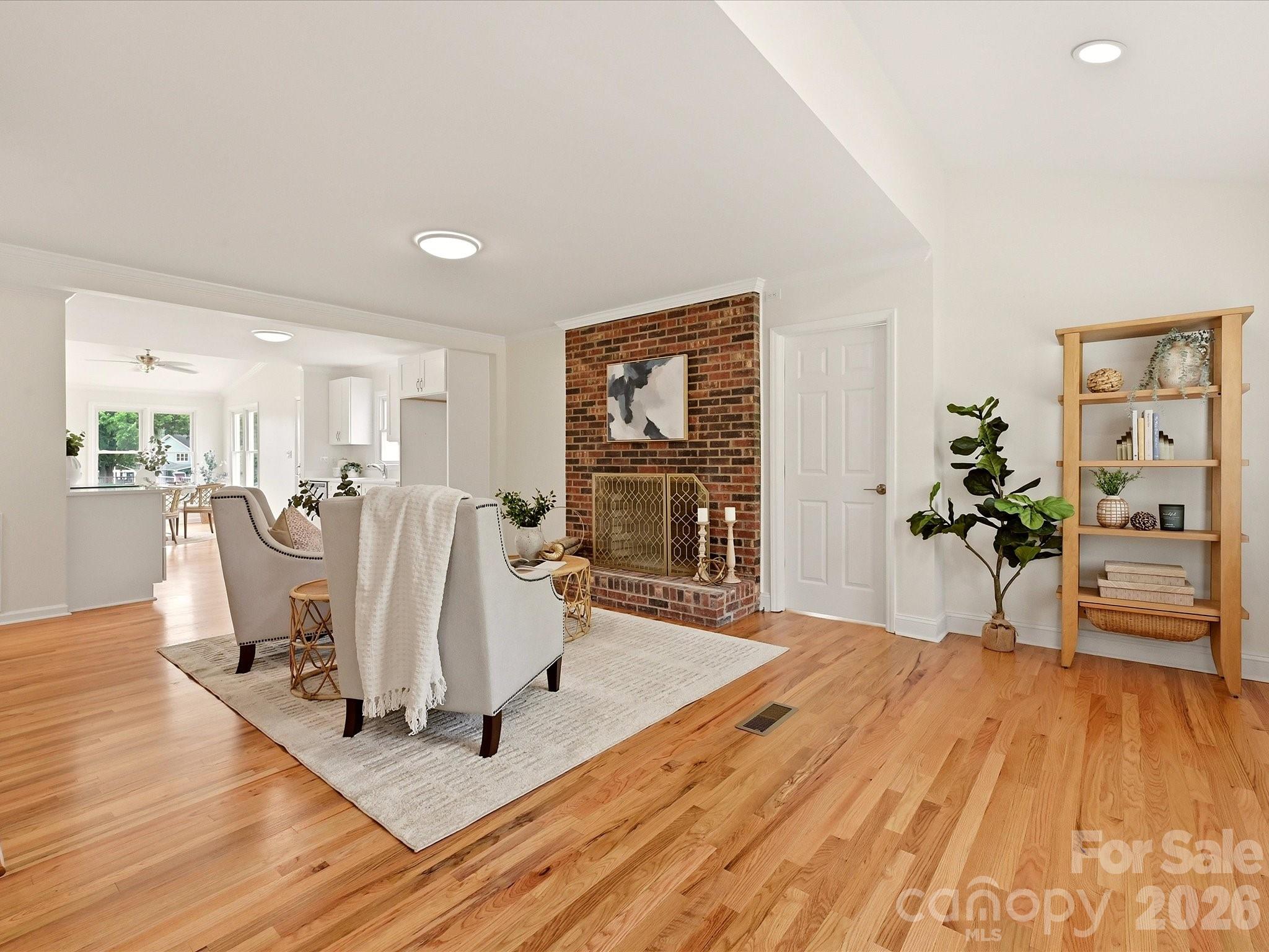 Formal living room with wood burning fireplace! - 20845 Lagoona Drive, Cornelius