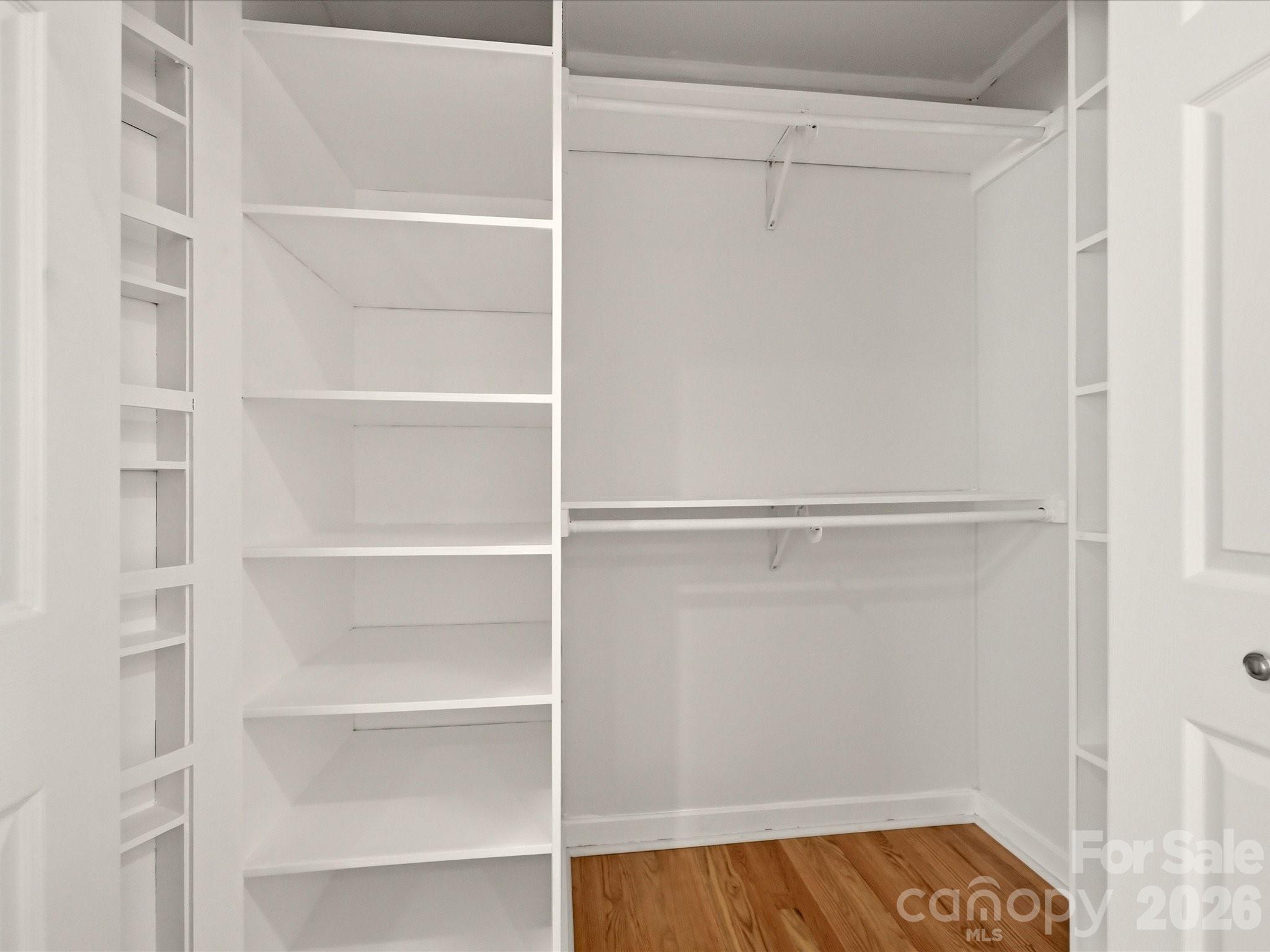 Primary bedroom closet with shelving system! - 20845 Lagoona Drive, Cornelius