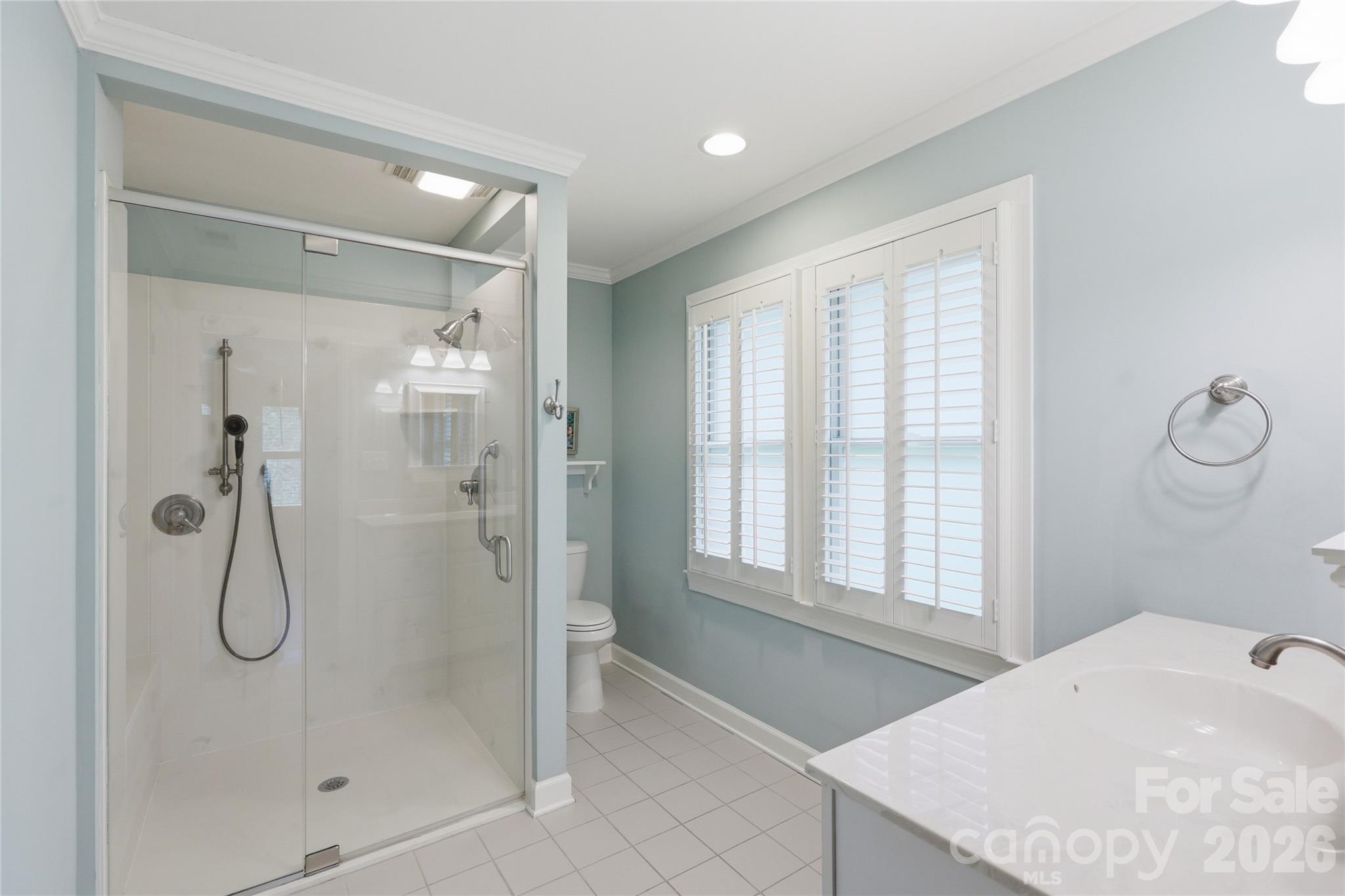 Primary oversized walk-in shower - 18 Creekside Way, Asheville