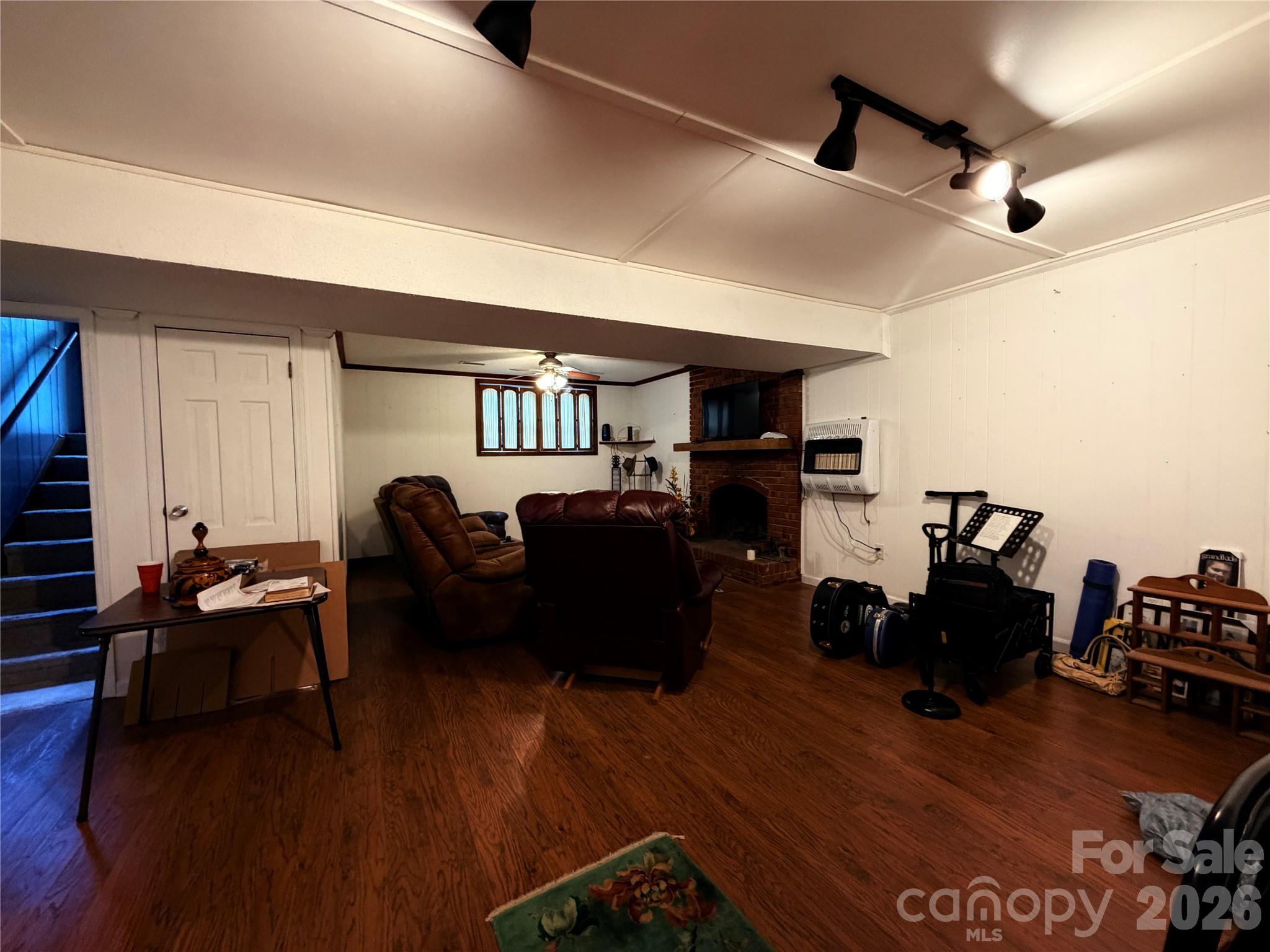 Downstairs Den/Family Room with Fireplace to right - 1000 Beaumont Poplar Street, North Wilkesboro