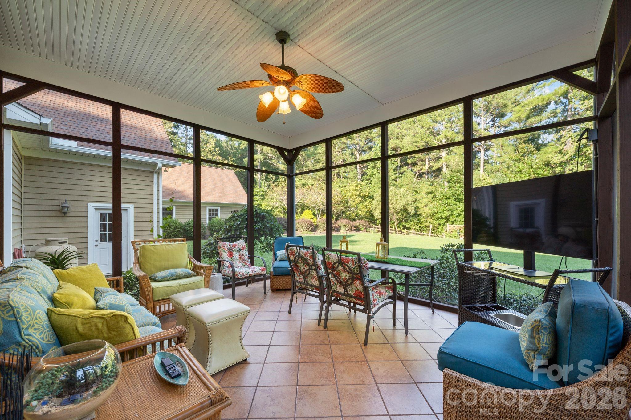 Screened in porch off the kitchen - 207 Lake Front Drive, Connelly Springs