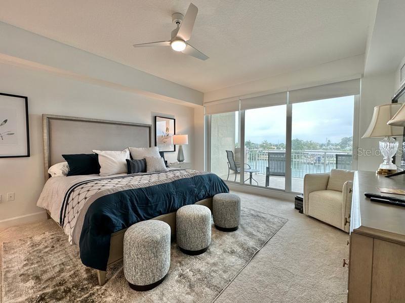 Primary bedroom with balcony access - 125 ISLAND WAY #305, CLEARWATER