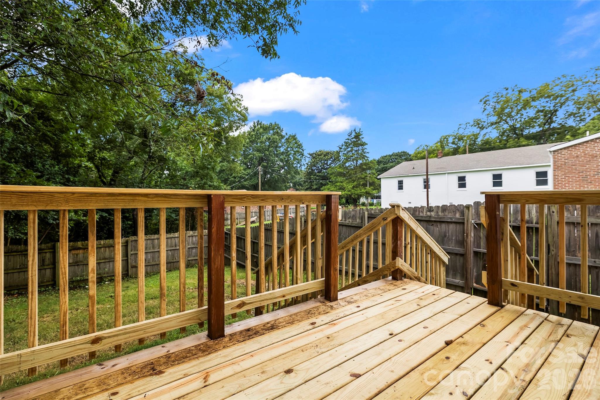 deck and fenced backyard - 605 Kings Mountain Street, Clover