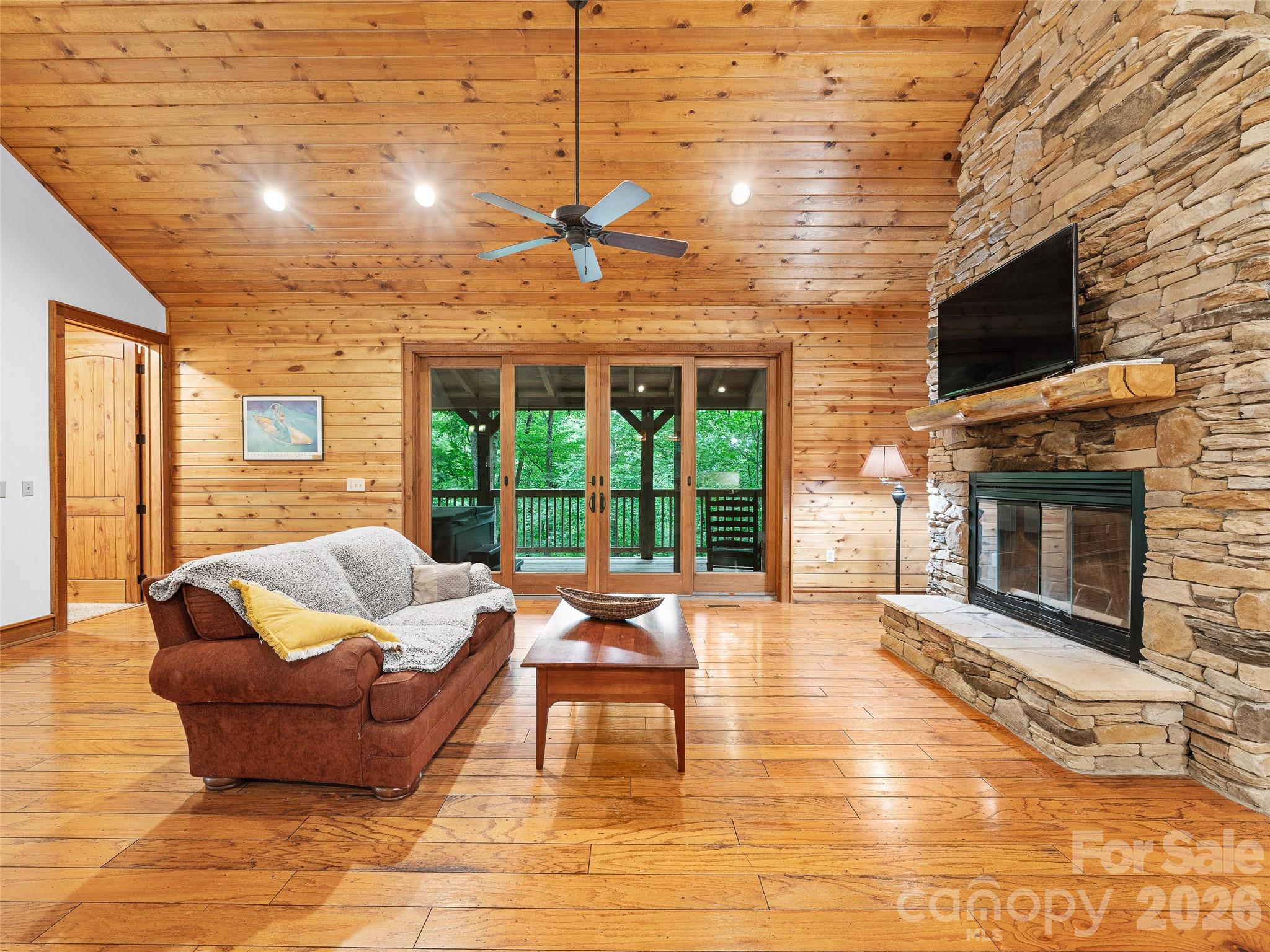 STONE-STACKED FIREPLACE - 47 Falls Crossing Road, Burnsville