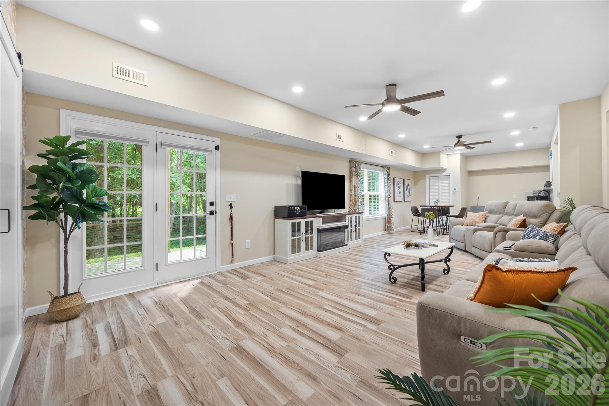 Fully finished walk-out basement w/ French doors to yard - 2209 Trading Ford Drive, Waxhaw