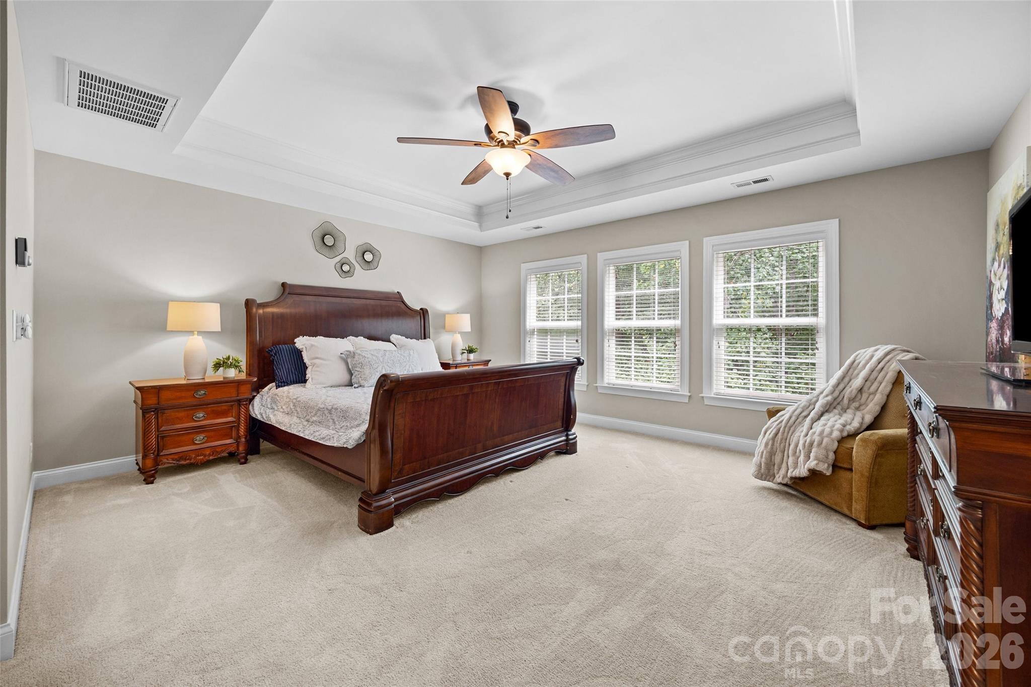 Upper level Primary bedroom w/ ensuite bathroom - 2209 Trading Ford Drive, Waxhaw