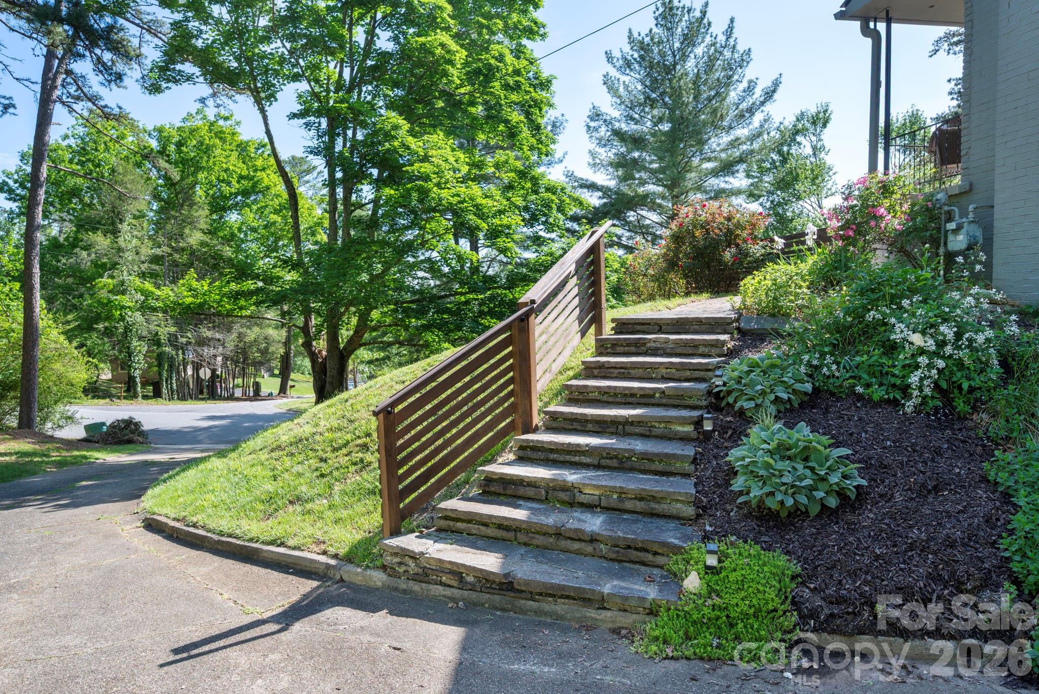 Stone steps leading to front of home - 301 Stratford Road, Asheville