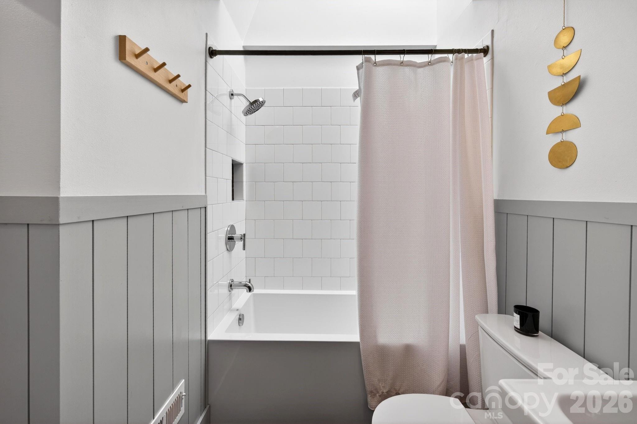 Stylish guest bathroom - 301 Stratford Road, Asheville