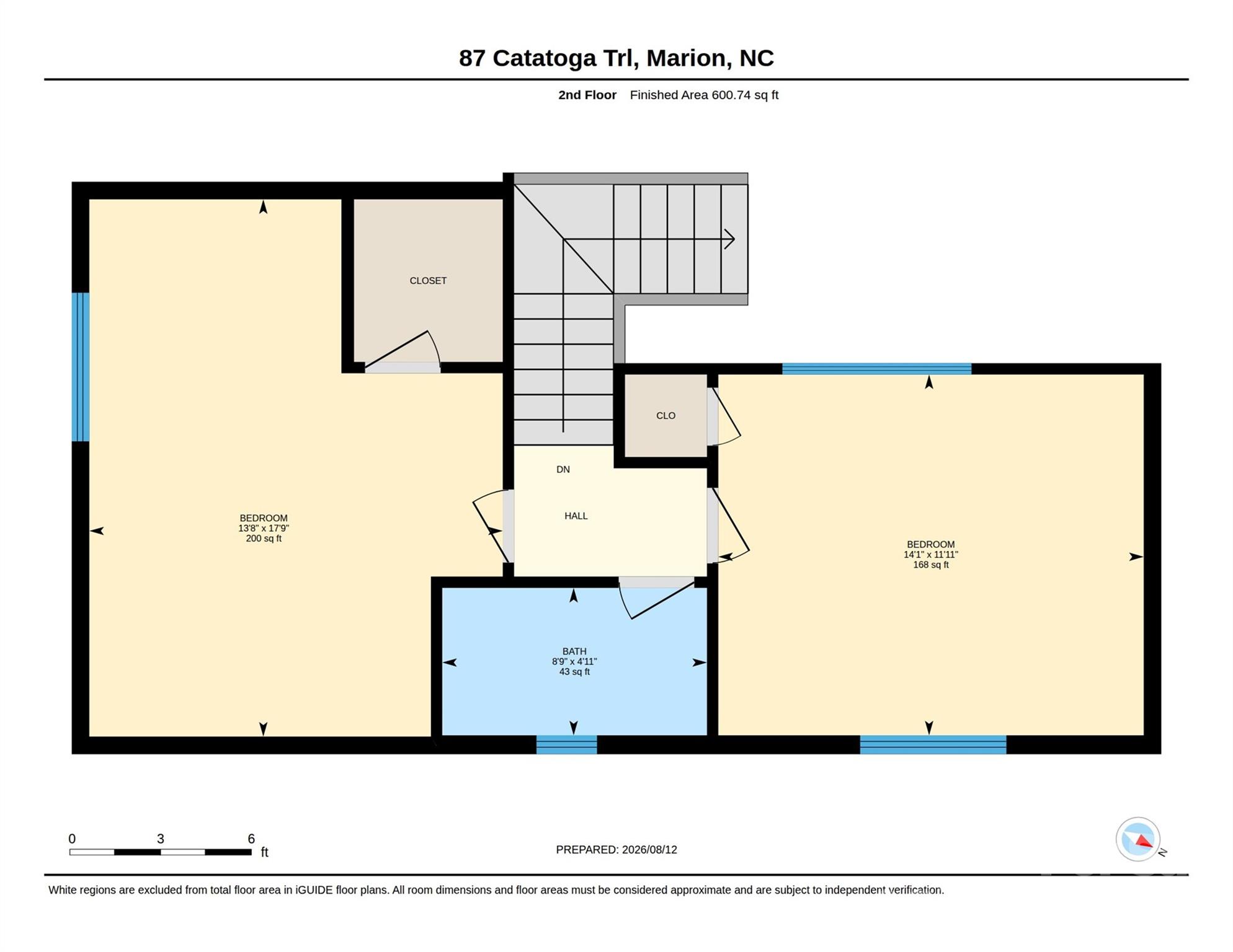 Upper level floor plan - 87 Catatoga Trail, Marion