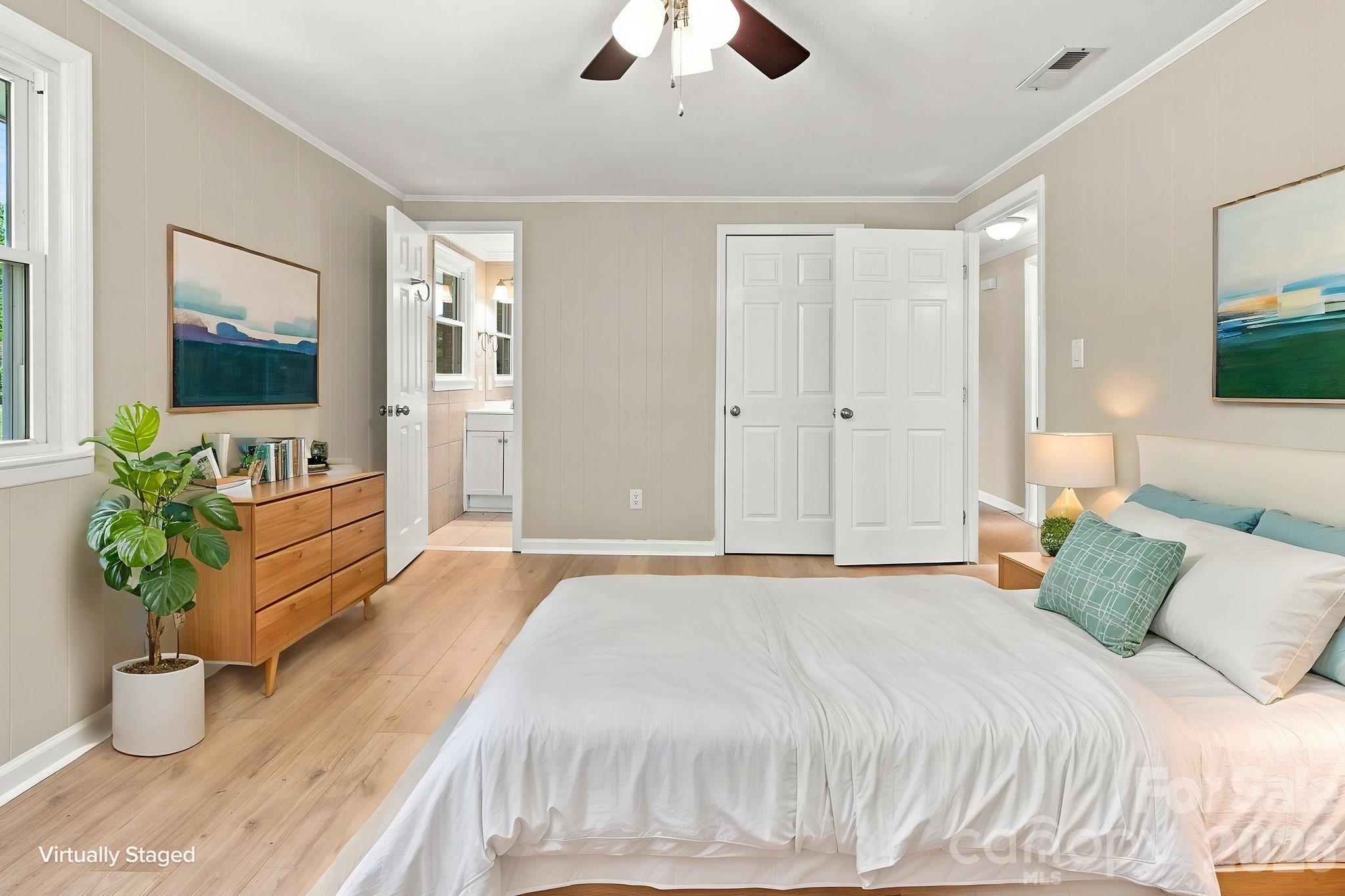 Primary Bedroom virtually staged - 1021 S Caldwell Avenue, Newton