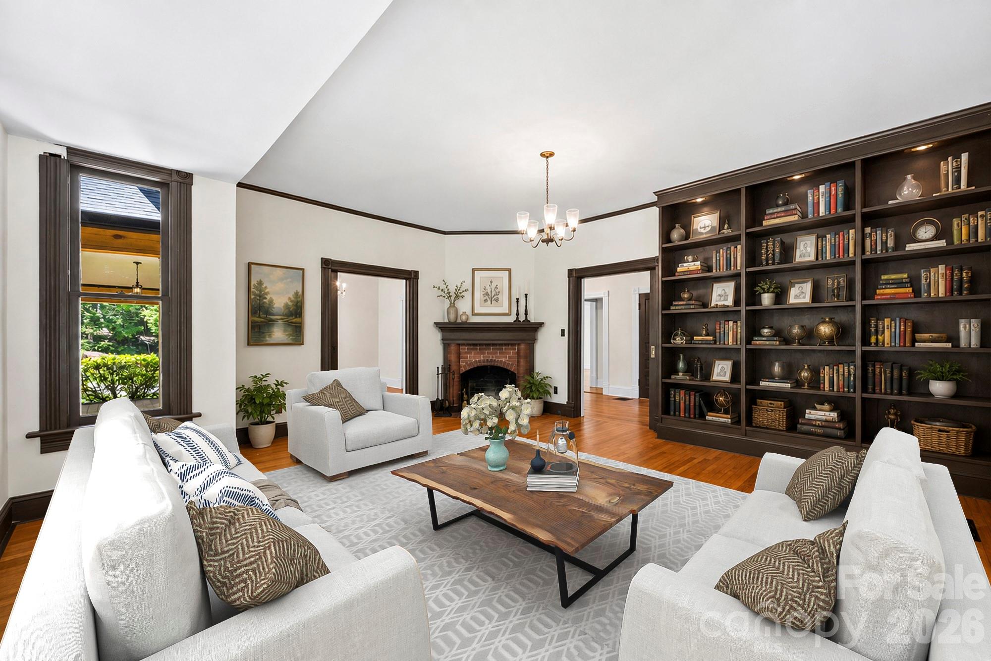 Family Room - Main Floor - Virtually Stagged - 103 Hyde Avenue, Tryon
