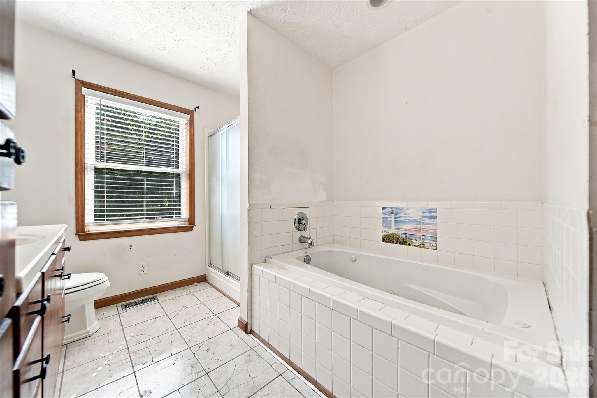 Primary bath with shower and tub - 1261 Davis Road, Lincolnton