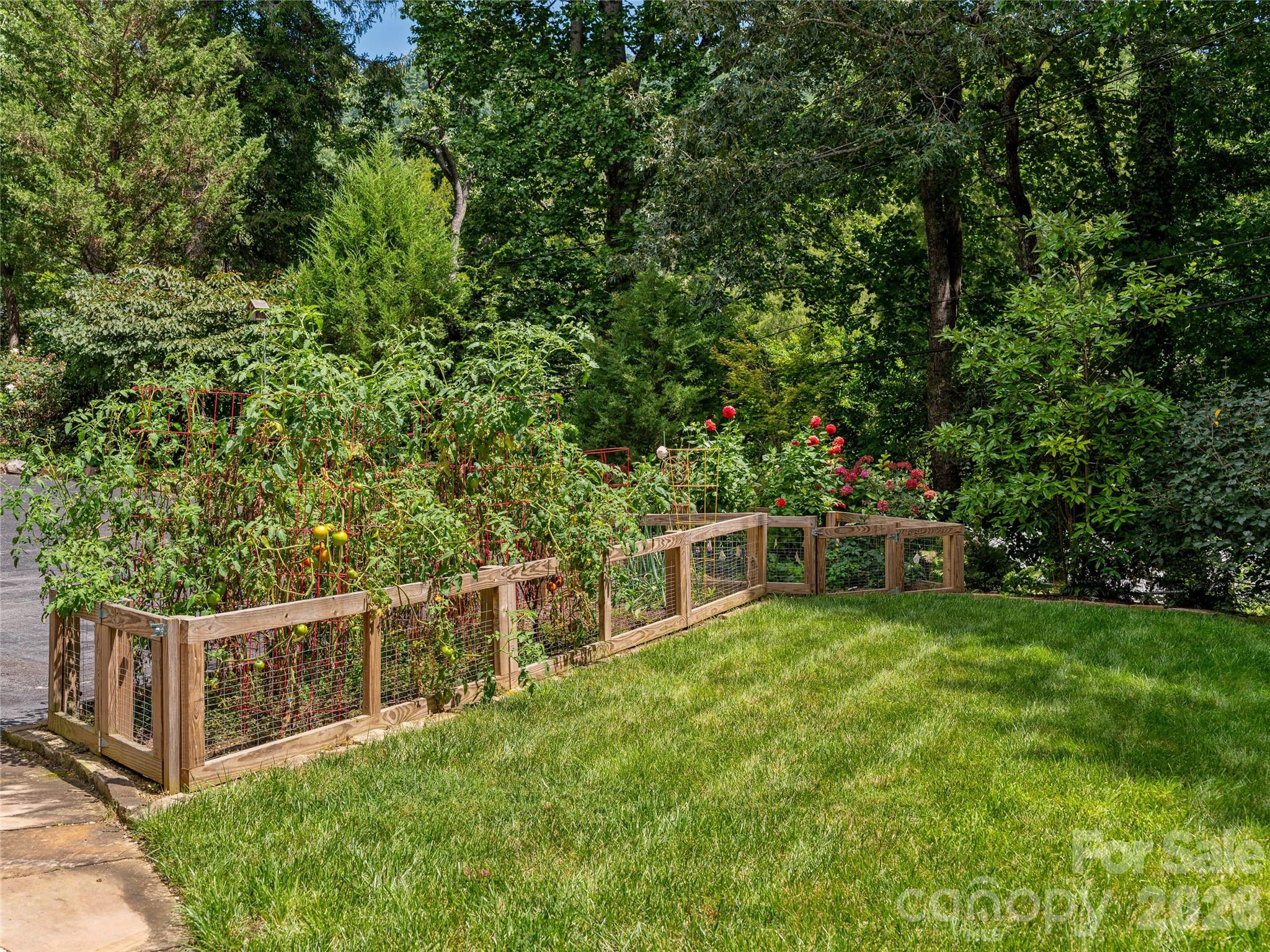 Fenced vegetable garden area - 14 Griffing Boulevard, Asheville