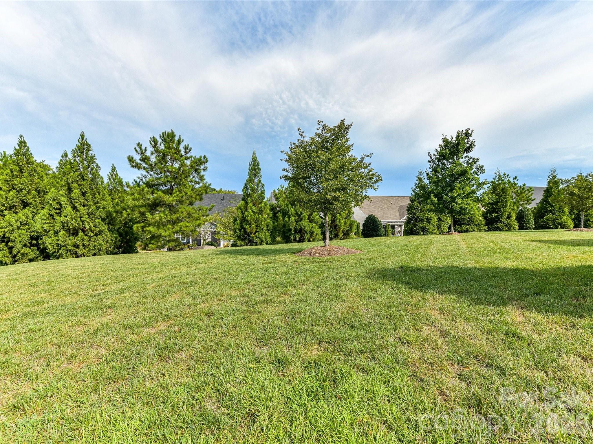 Expansive backyard features a lush lawn, mature landscaping, and plenty of open space for outdoor enjoyment. - 13003 Riley Grace Lane, Cornelius