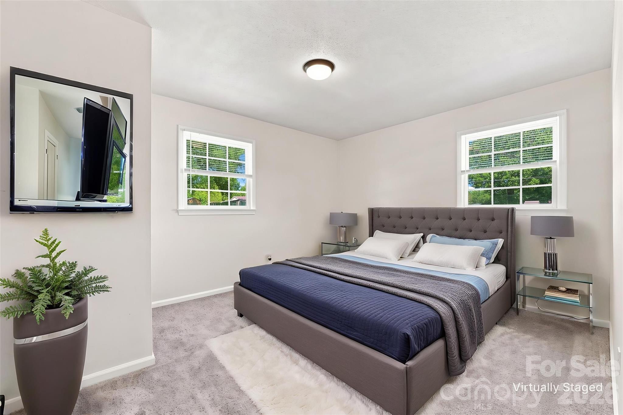 Virtually Staged Primary Bedroom - 411 E Tennessee Avenue, Bessemer City
