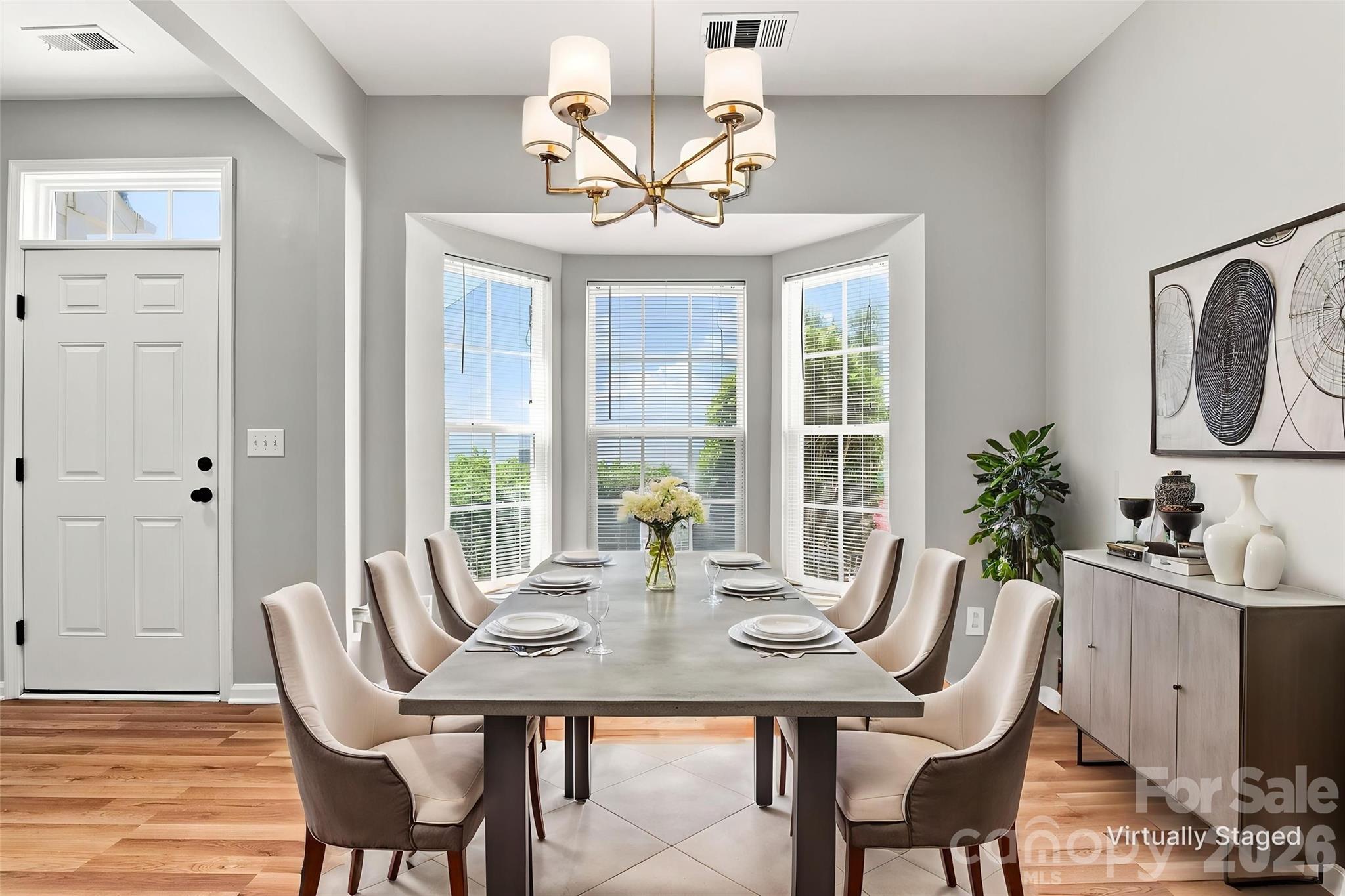 Virtually Staged Dining Room - 121 Kase Court, Mooresville