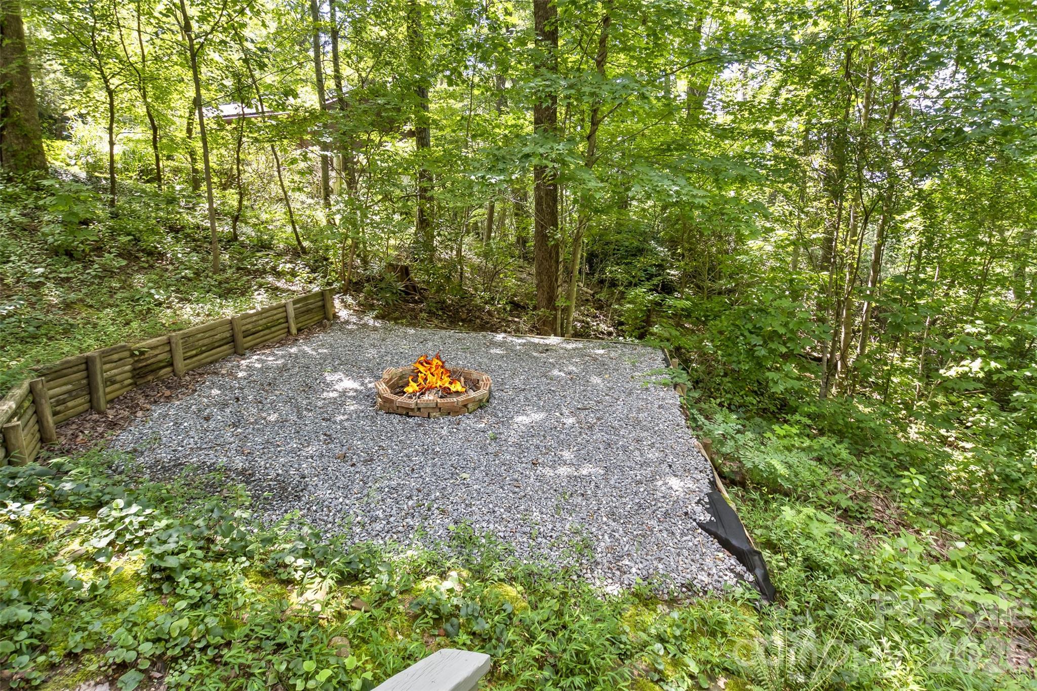 Fire Pit off the basement deck - 113 Ballantree Drive, Asheville