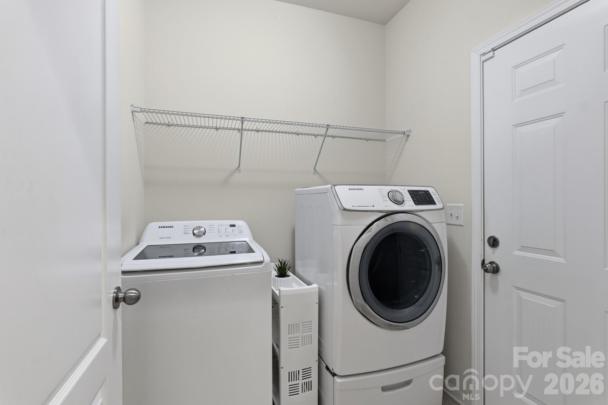 Laundry on main level with updated Samsung washer and dryer - 4043 Perth Road, Indian Land