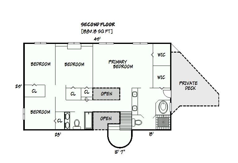 Upper Level: Primary Suite with private deck and 3 additional bedrooms - 4821 Elmhurst Drive NE, Hickory