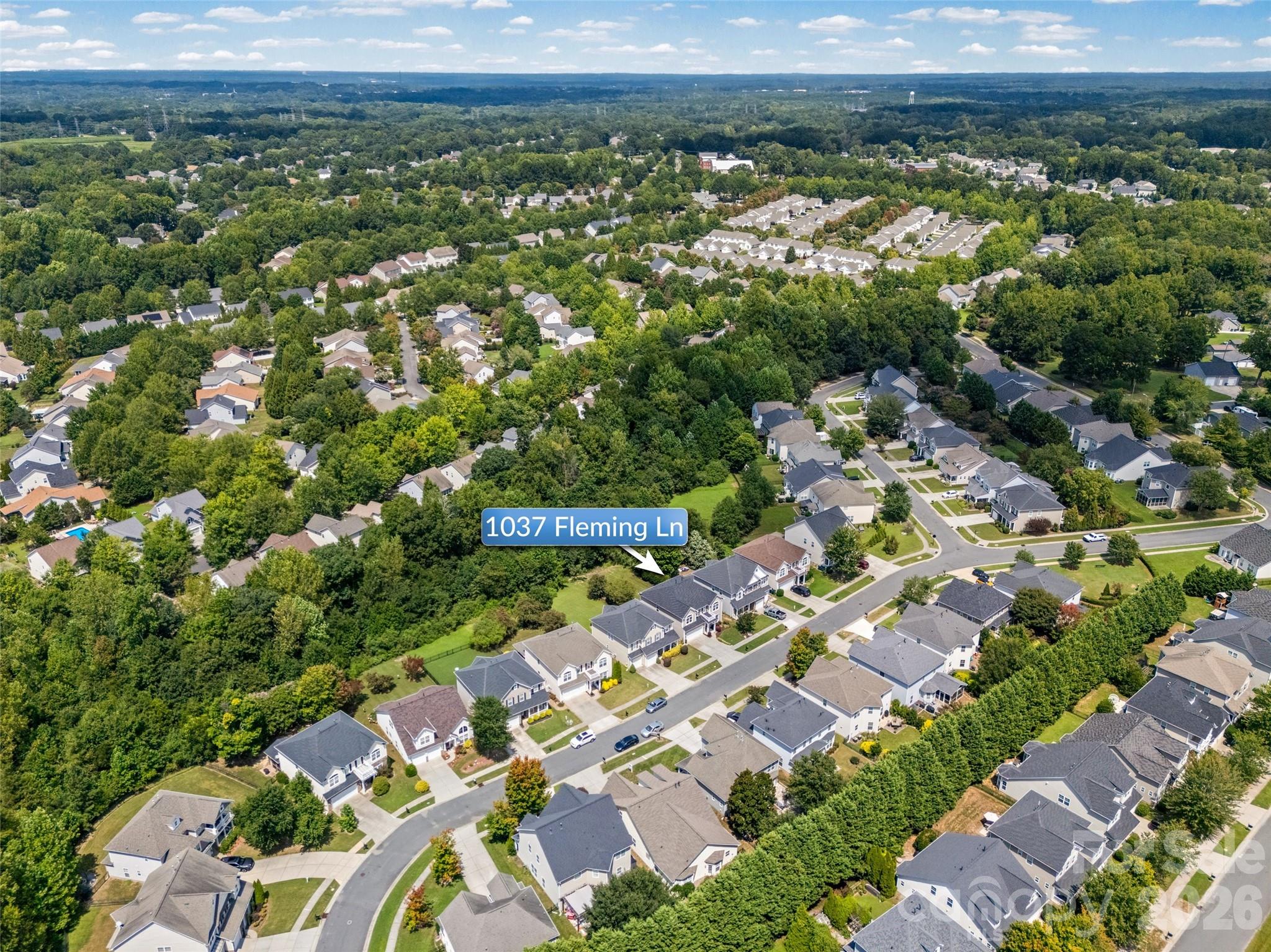 Flat yard with greenspace behind - 1037 Fleming Lane, Matthews
