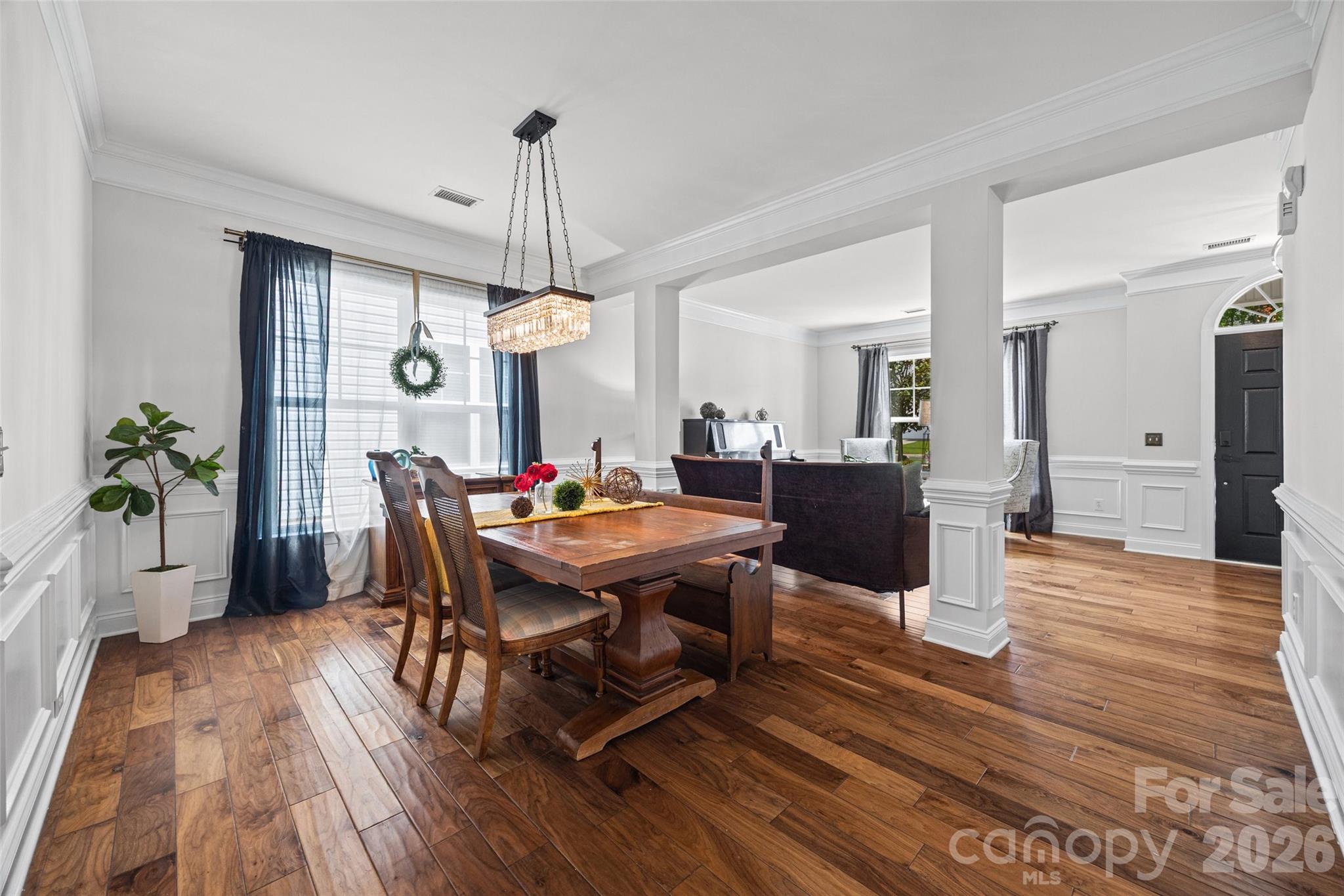 Lovely dining room with hard wood flooring - 1037 Fleming Lane, Matthews