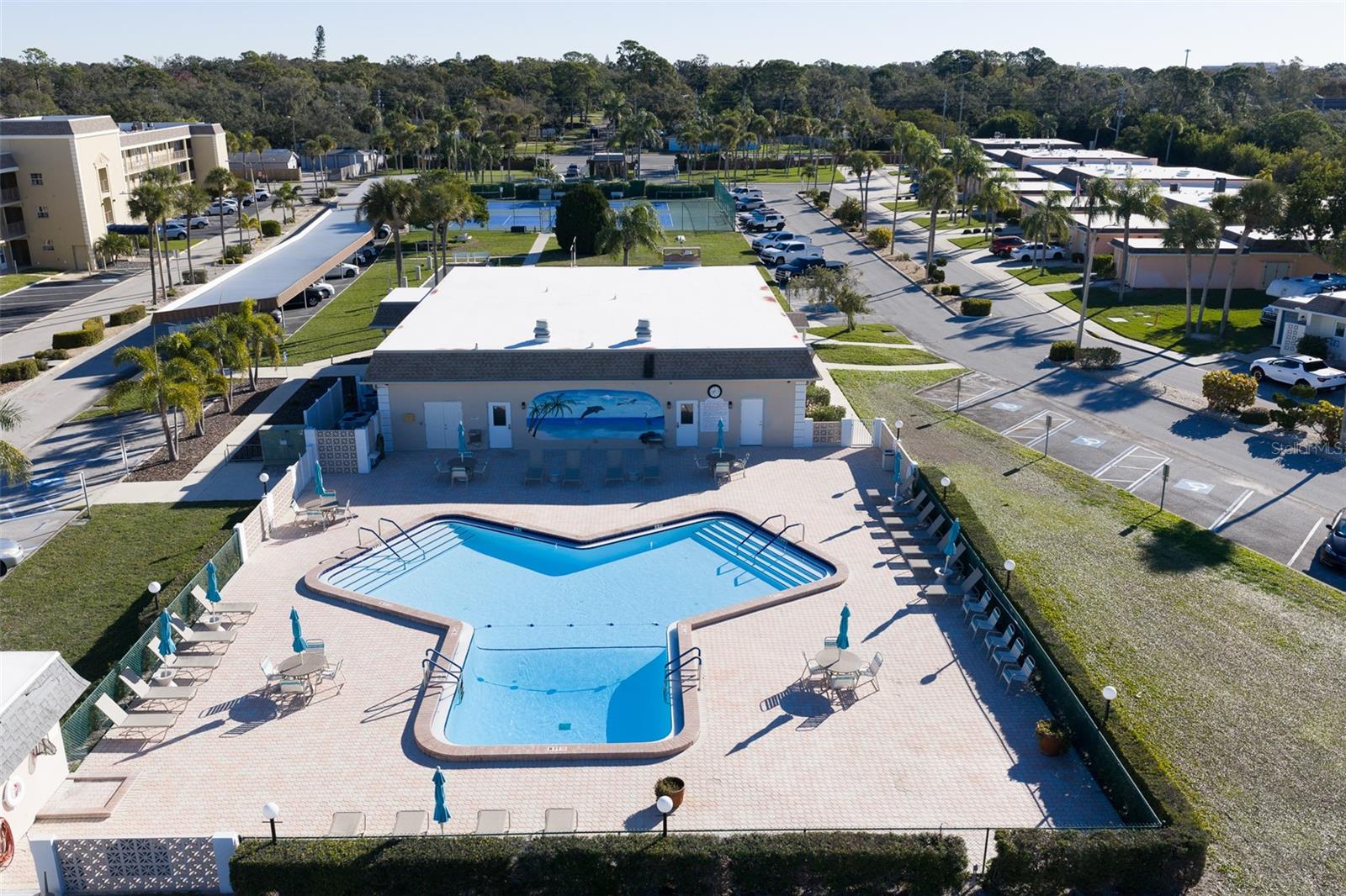 Aerial view of the pool - 382 BOCA CIEGA POINT BLVD S, ST PETERSBURG
