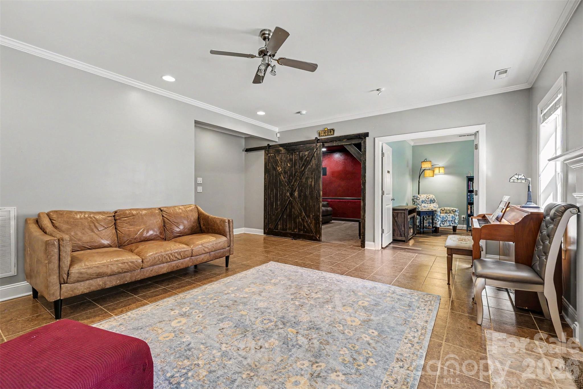 Family room looking toward theater/office - 3647 Venetian Way, York