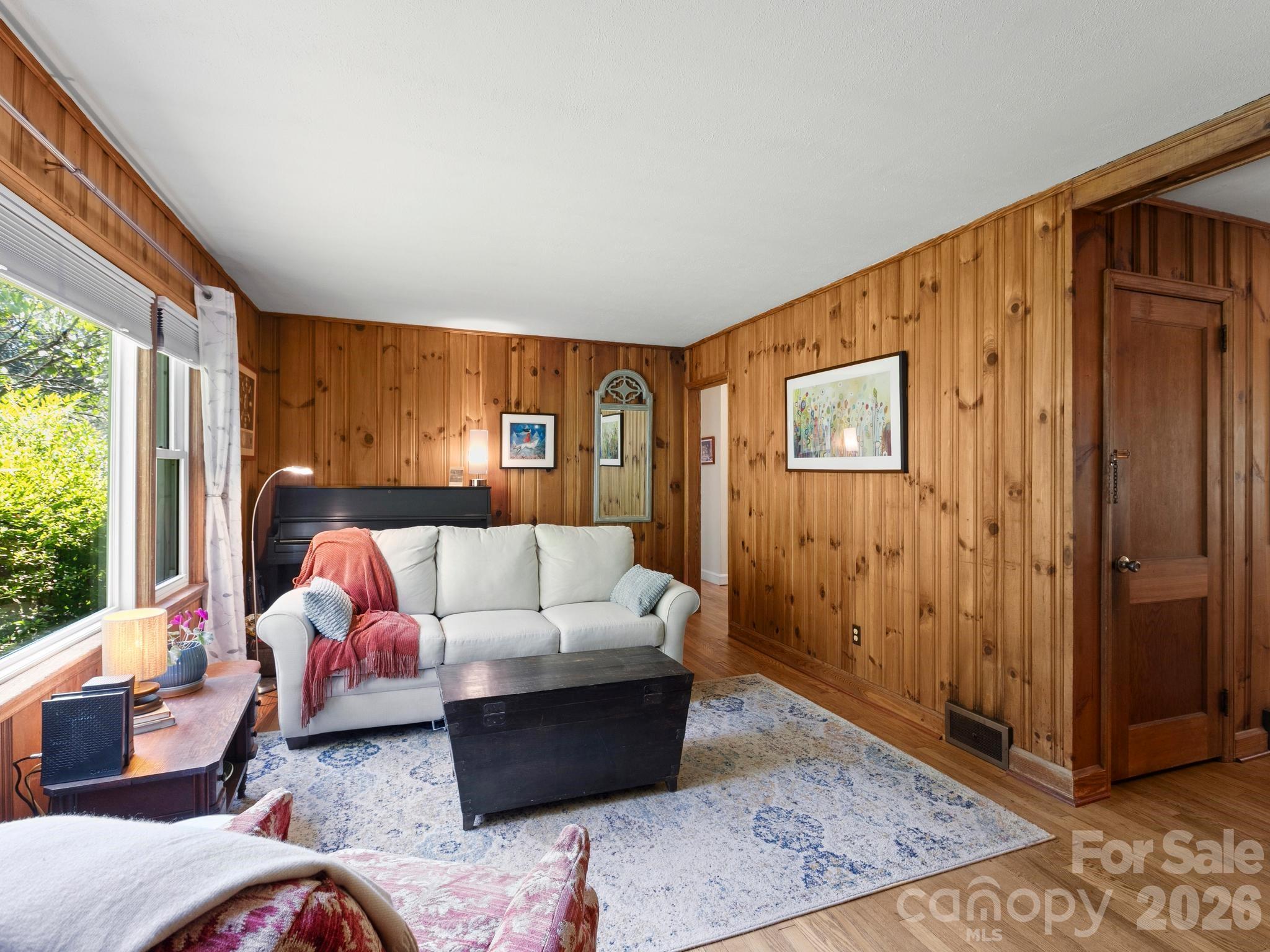 Entering through the Front Door to Open Living and Dining Area - 28 Arthur Road, Asheville