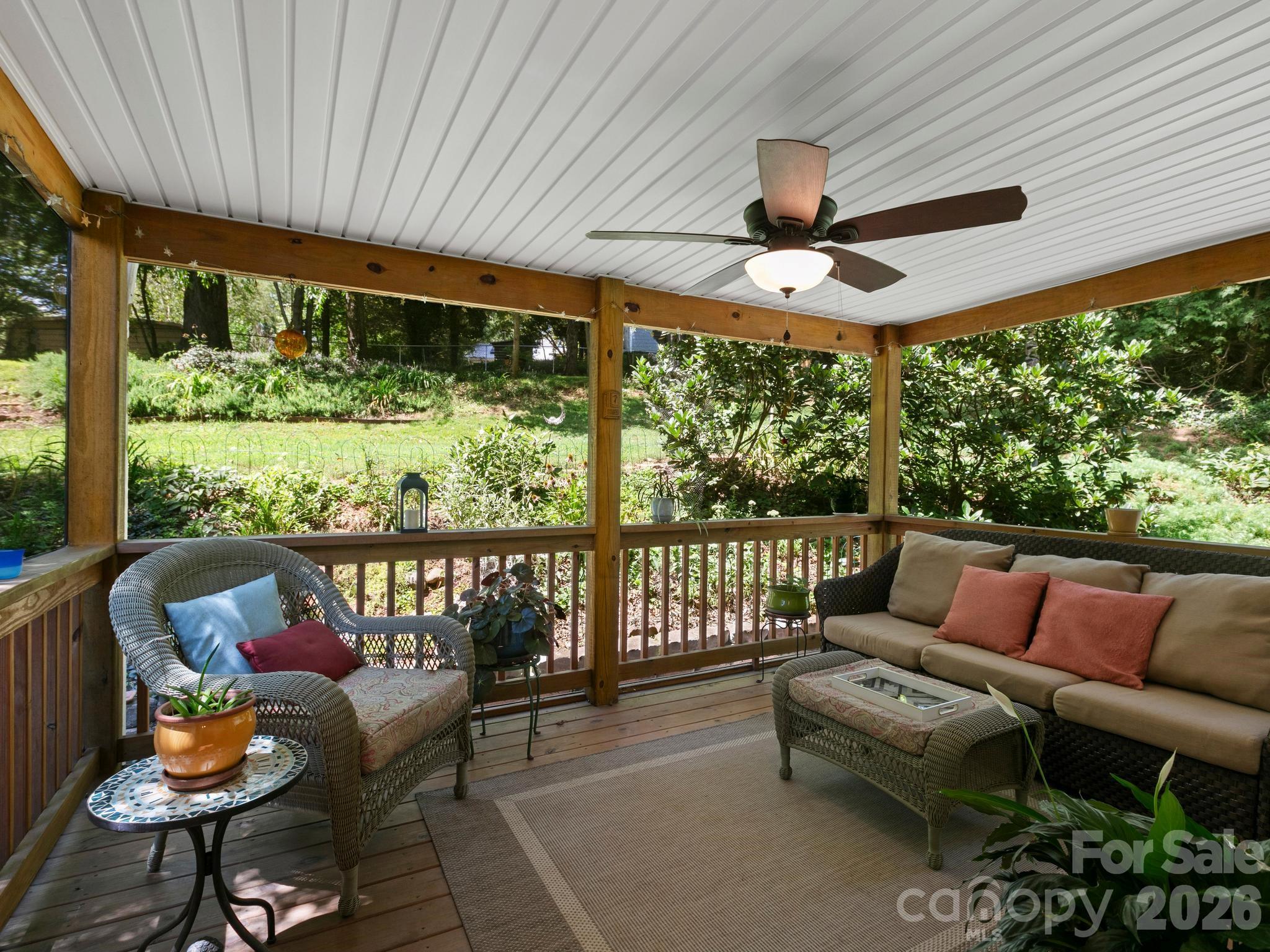 Screened Porch with Privacy and Views of Garden - 28 Arthur Road, Asheville