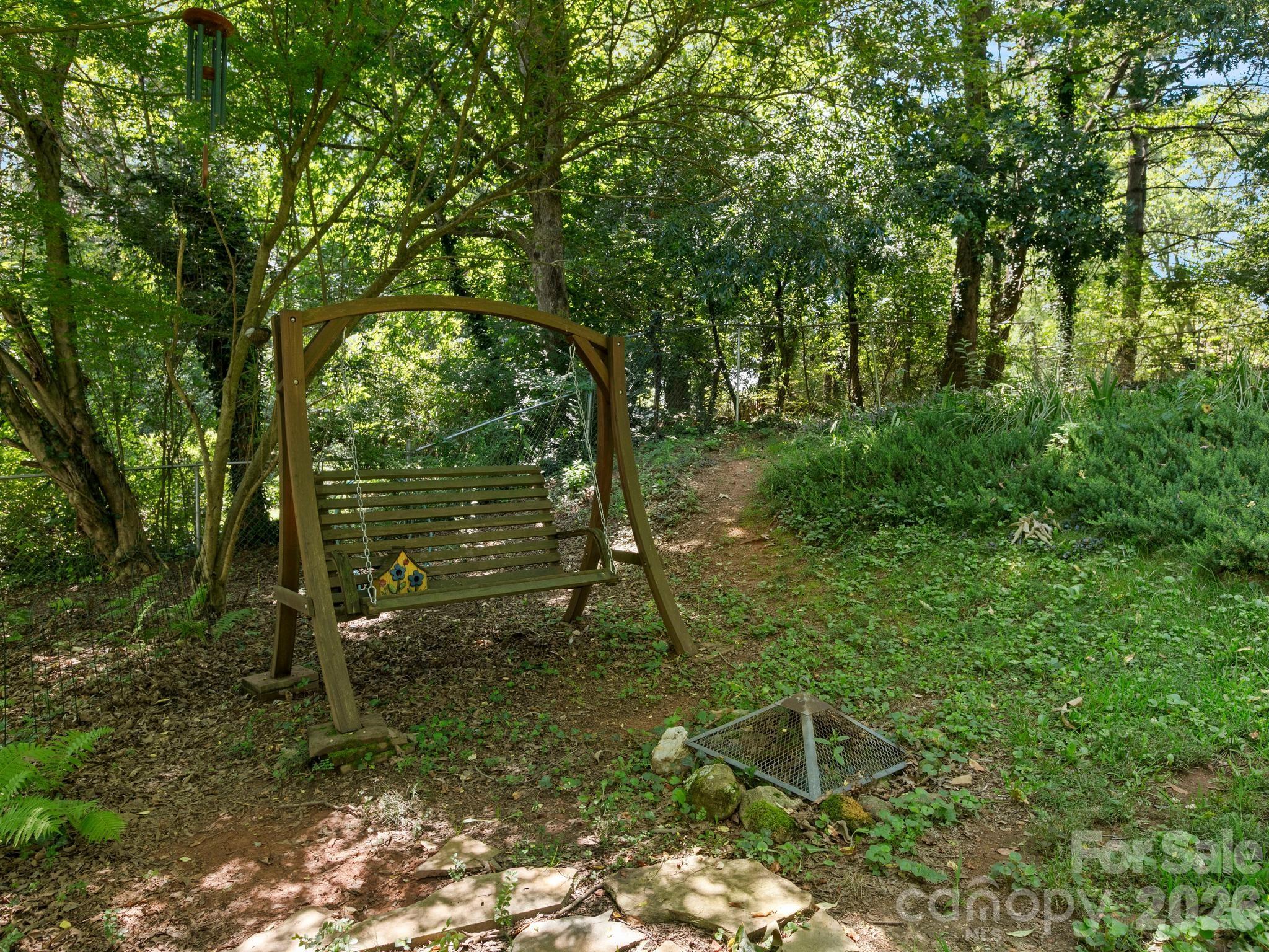 Garden Swing that Conveys with Sale - 28 Arthur Road, Asheville