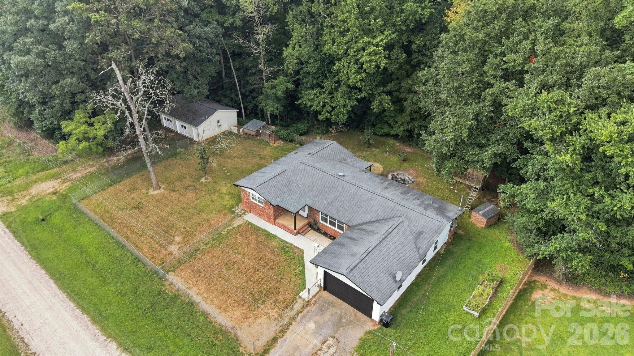 Ariel View of home and Detached Garage/ Workshop - 145 Gold Branch Road, Salisbury