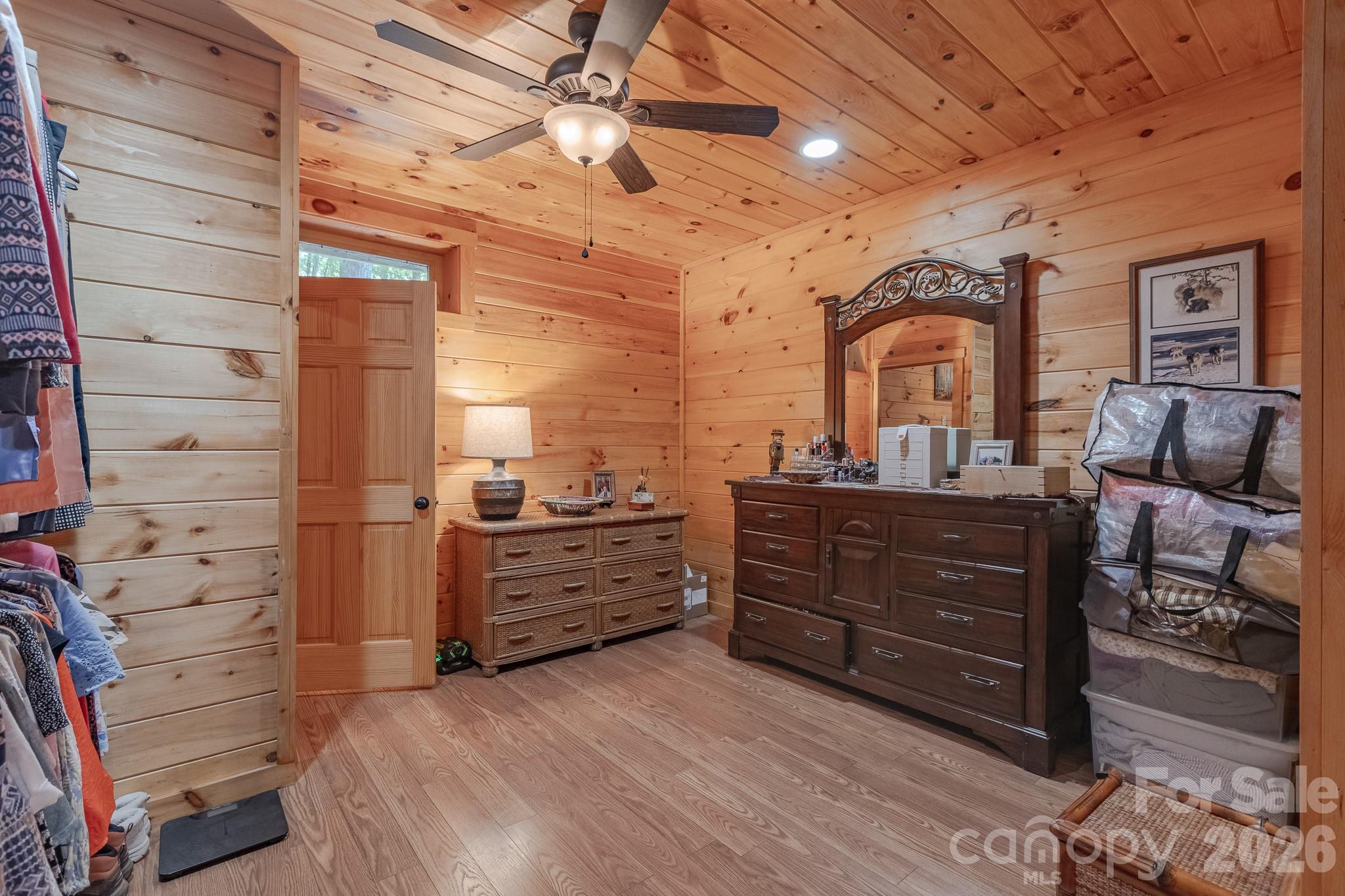Bedroom in basement, currently used as large closet and storage. - 257 Adirondack Trail, Nebo
