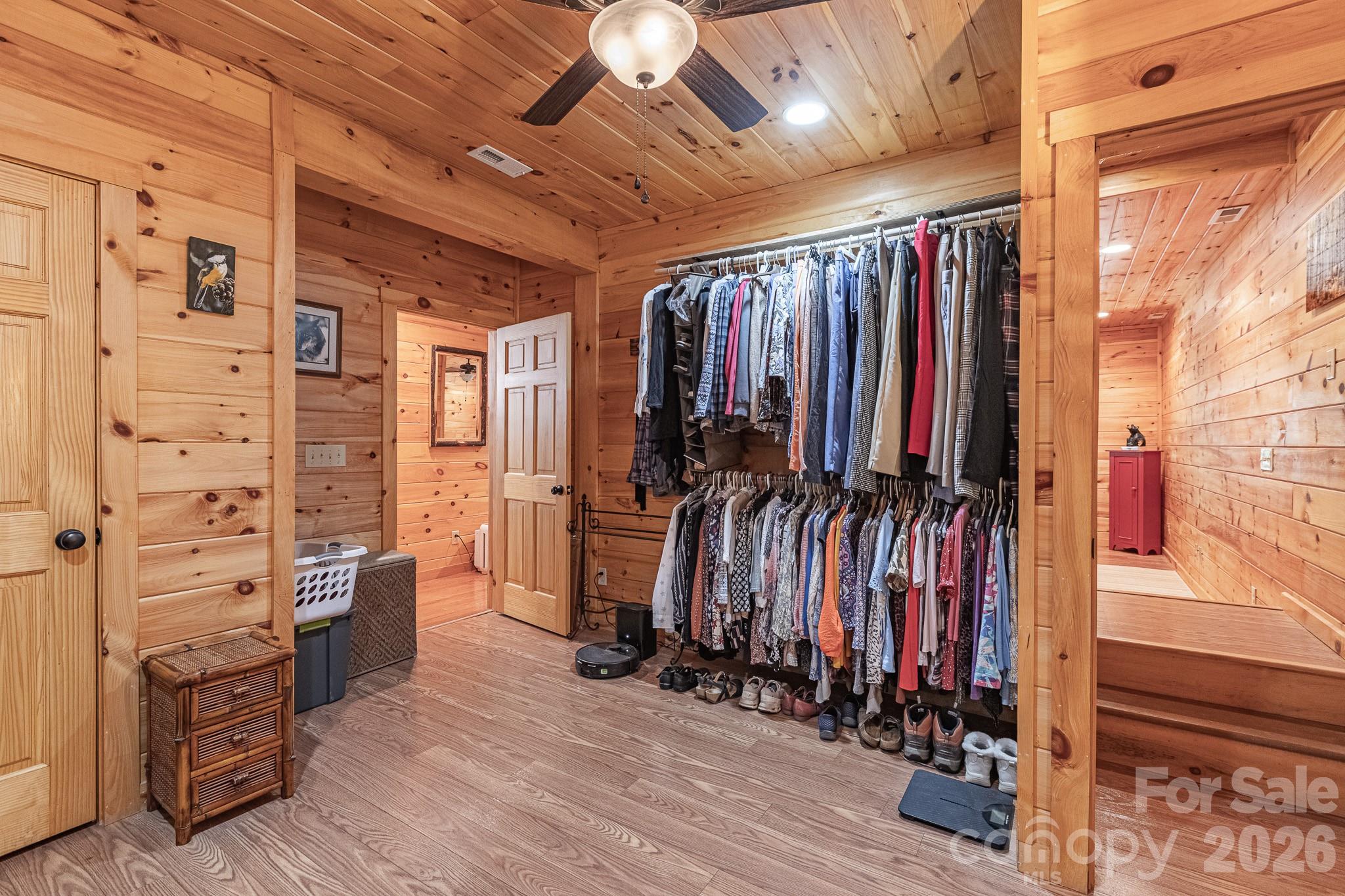 Bedroom in basement, currently used as large closet and storage. - 257 Adirondack Trail, Nebo